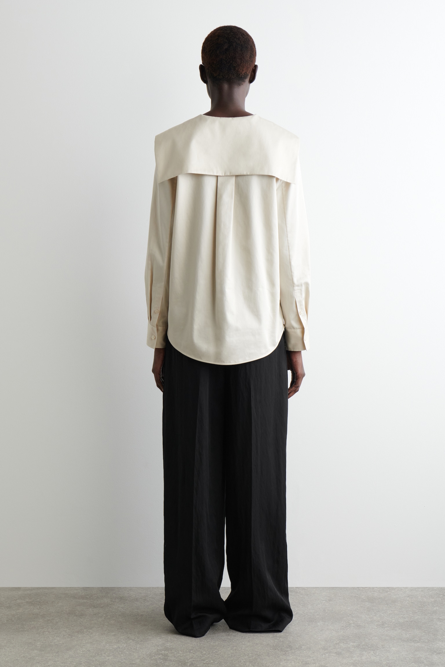 CAMICIA IN COTONE CON COLLETTO ALLA MARINARA - BEIGE CHIARO - 7
