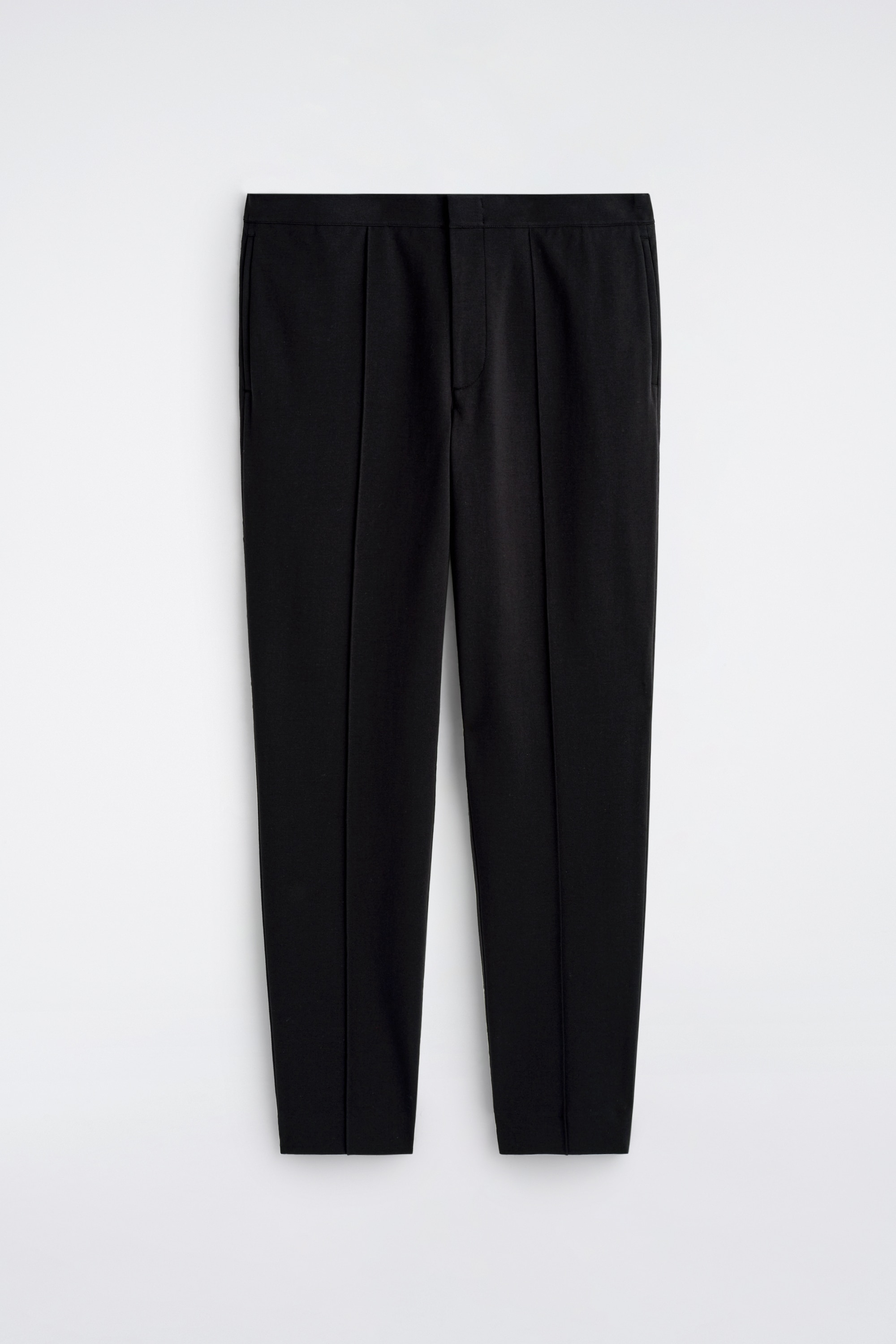 PANTALON SLIM DROIT EN JERSEY - NOIR