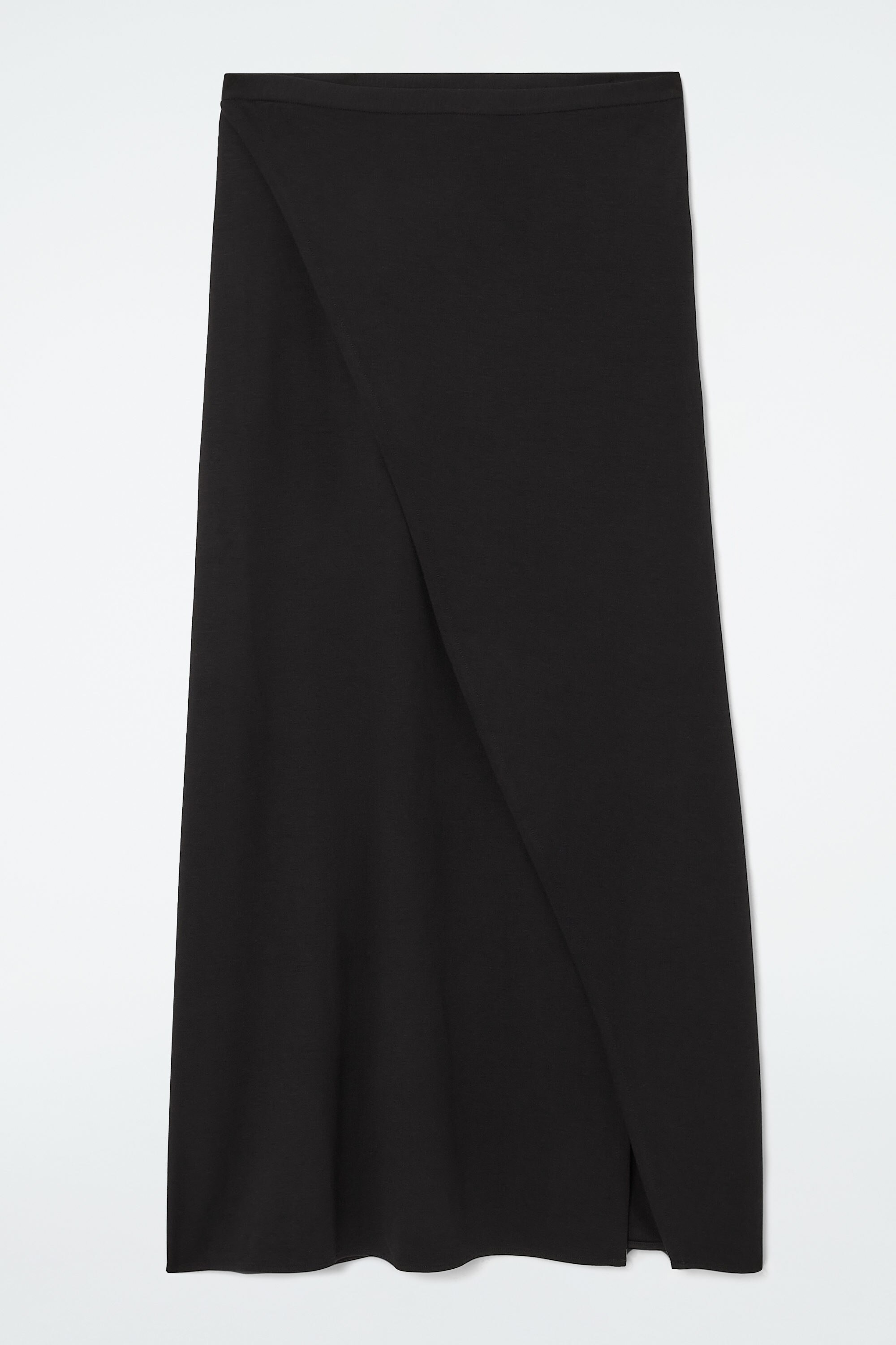 ワンピース Women Mid Skirts K20K208366PL BEH BLACK JERSEY WRAP MIDI SKIRT - BLACK | COS