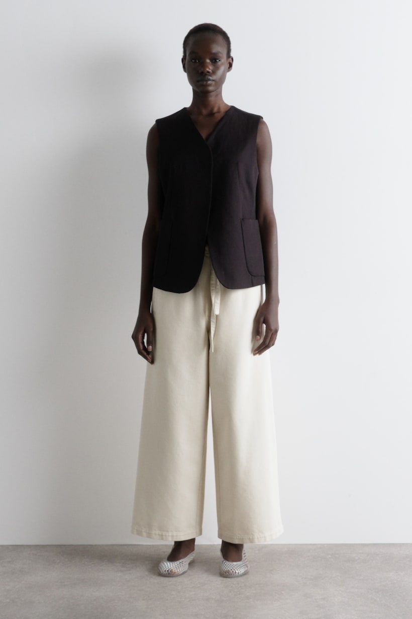 Wide Leg trousers in Ecru