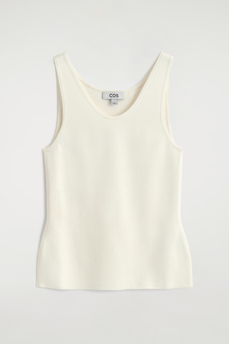 COS Knitted Scoop-Neck Tank Top White Women's Extra Large