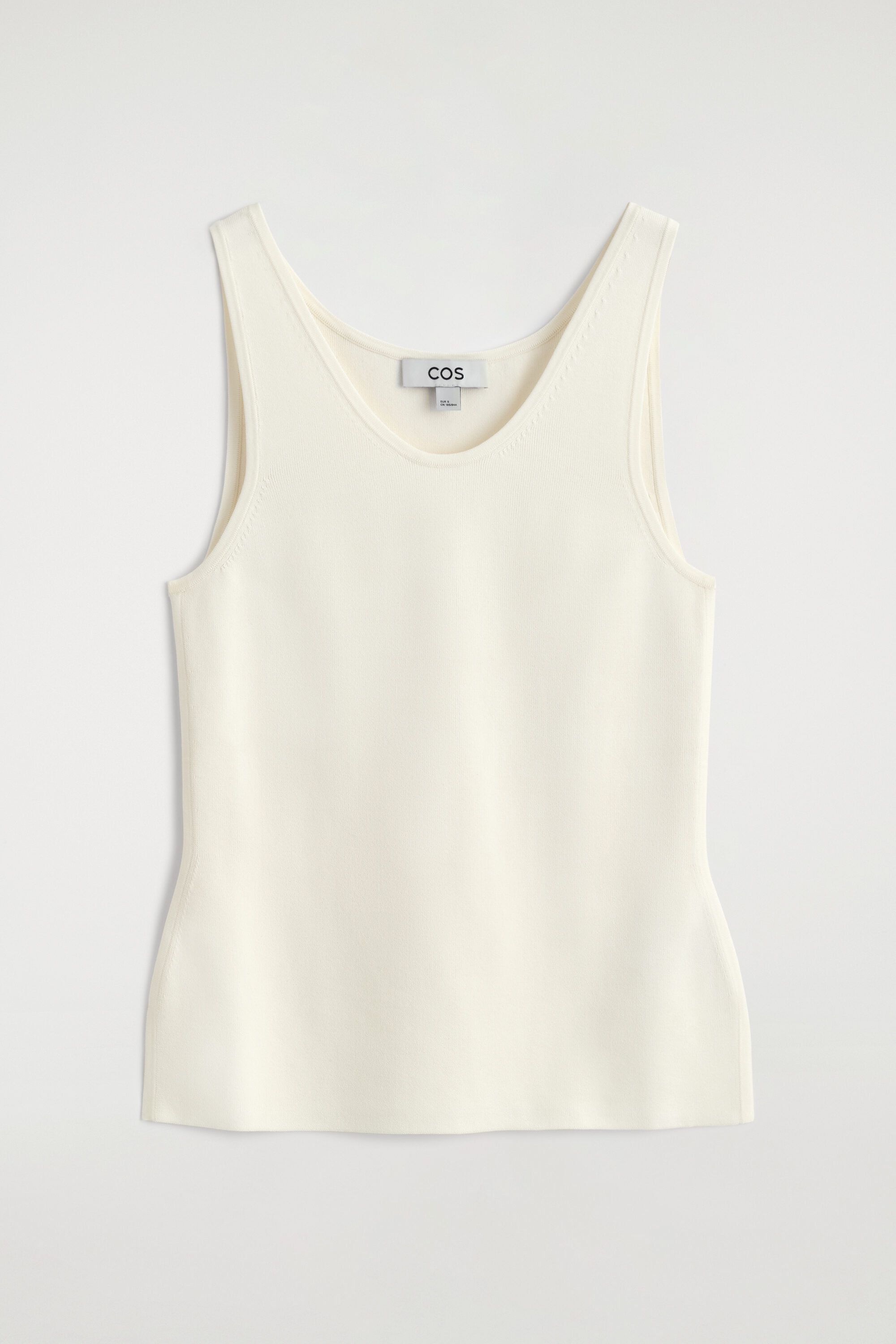 Knitted scoop-neck tank top