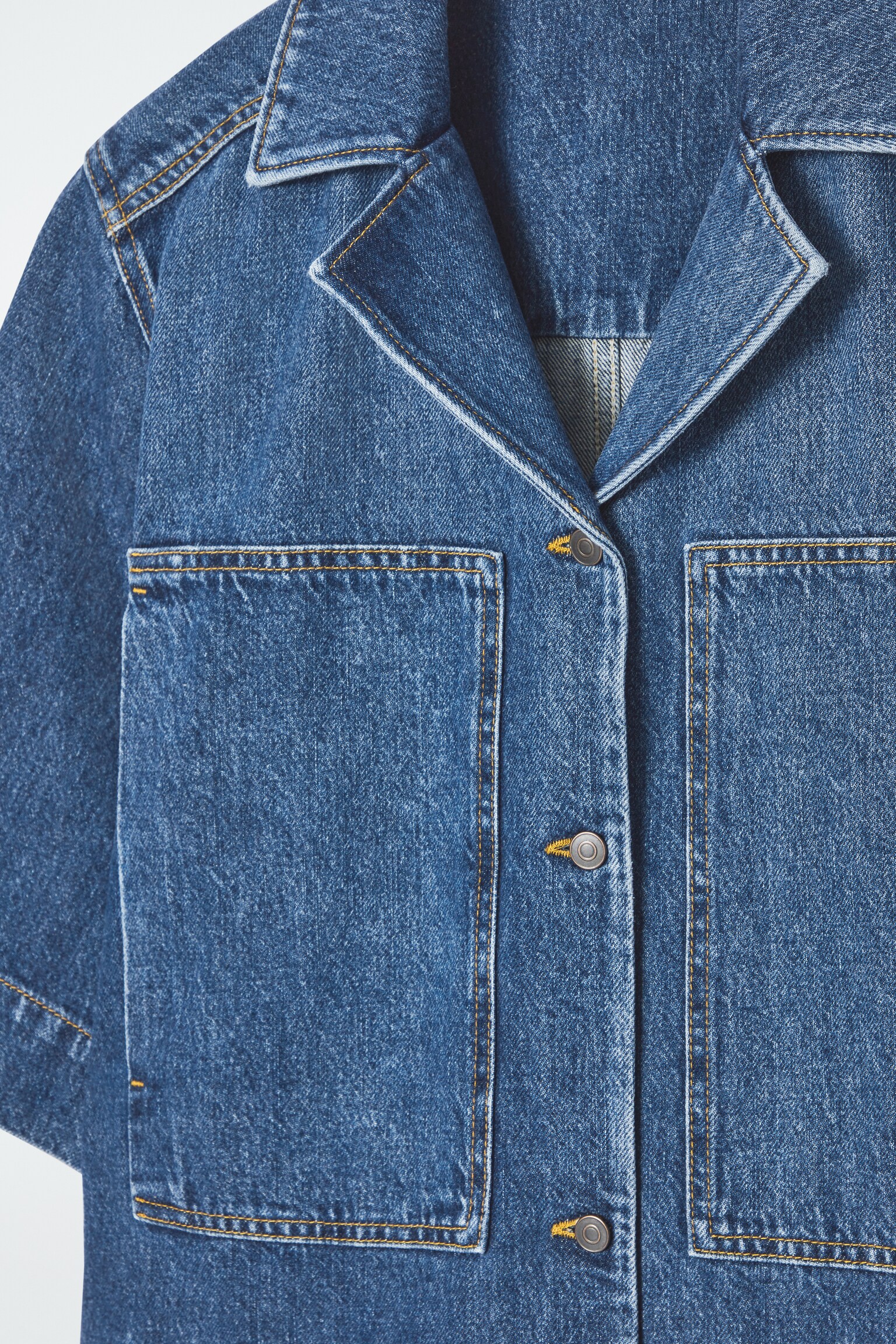 MINI DENIM SHIRT DRESS - BLUE - 2