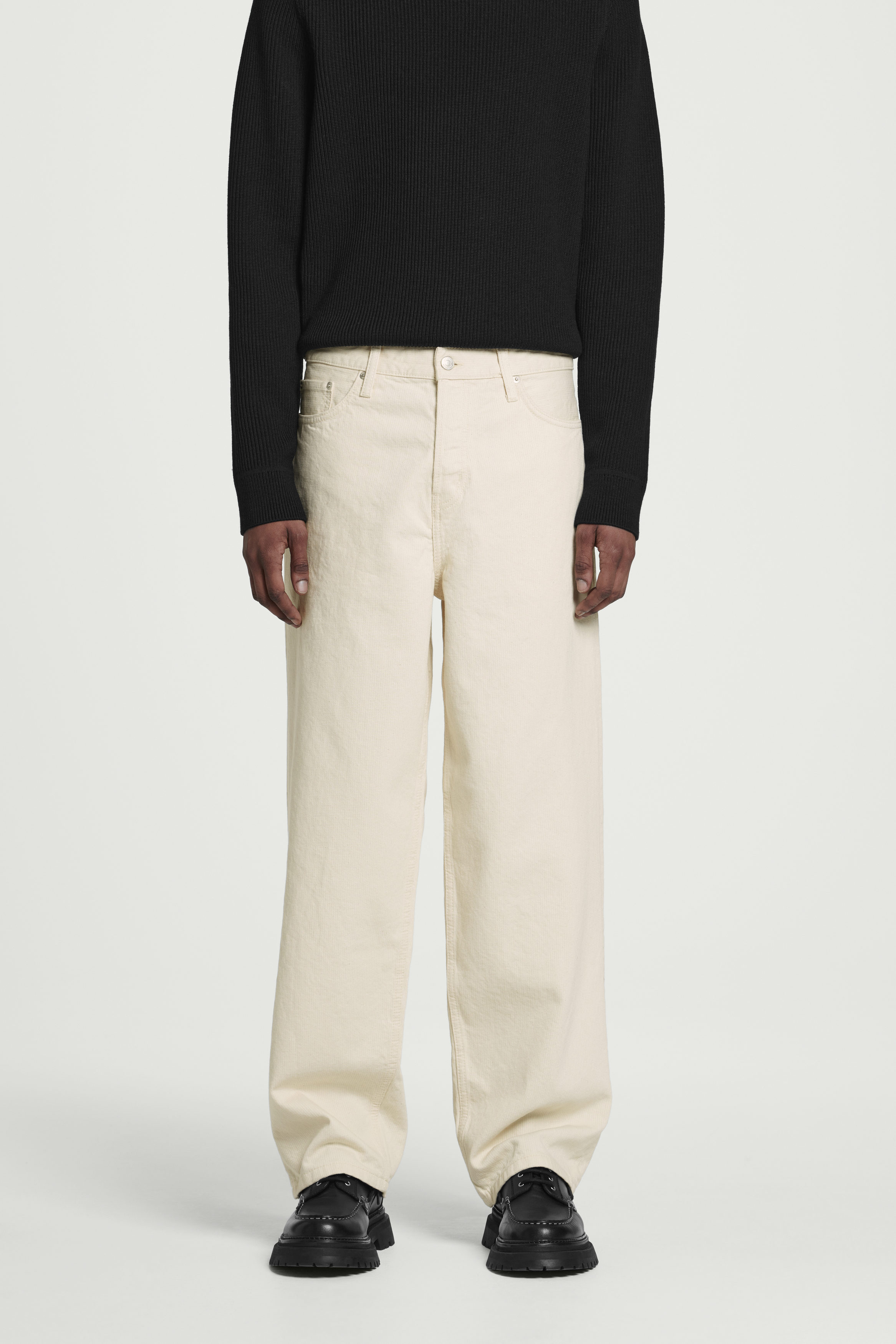 RIDER STRAIGHT-LEG JEANS - ECRU CHAINSTITCH | COS
