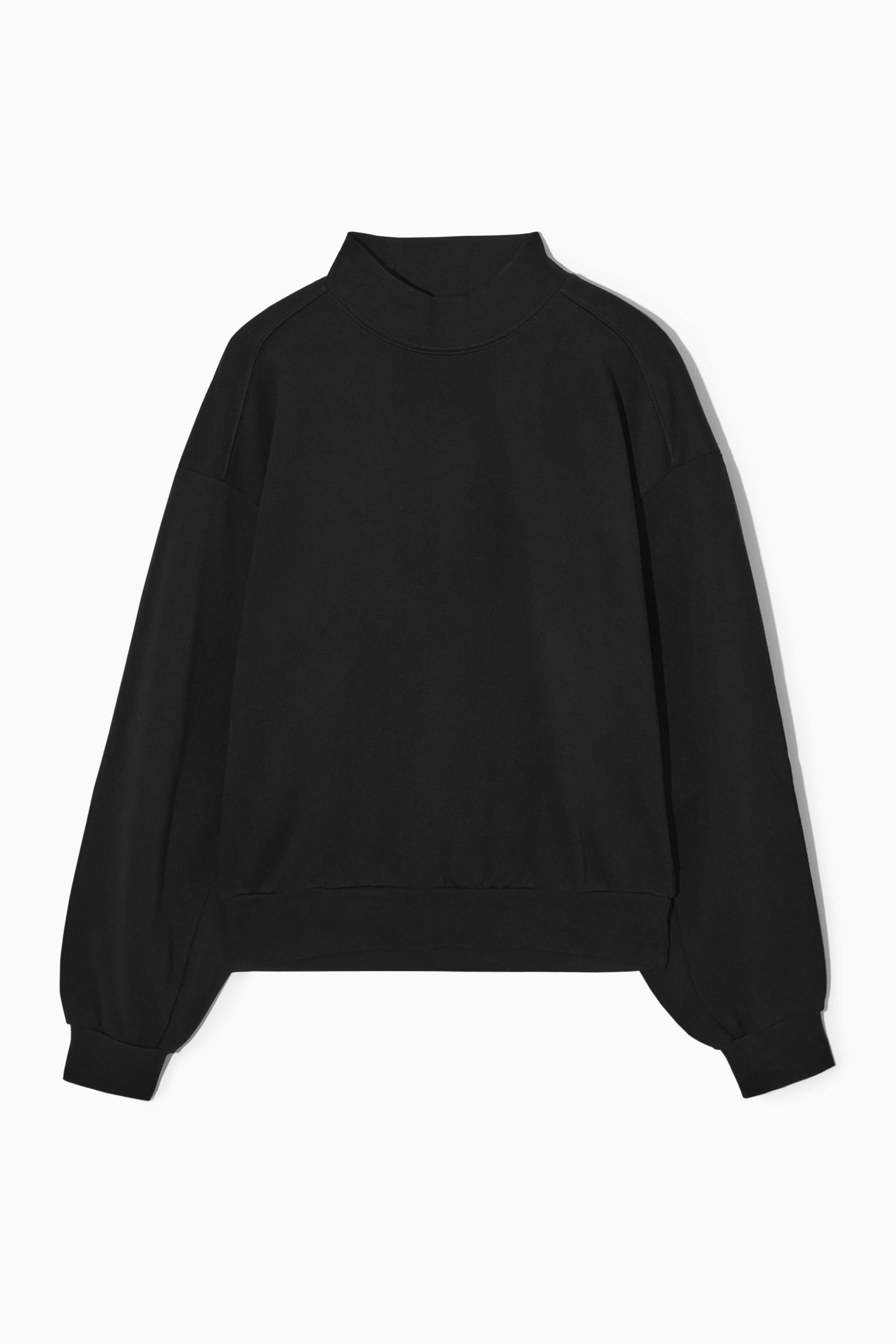MOCK-NECK SWEATSHIRT - BLACK | COS