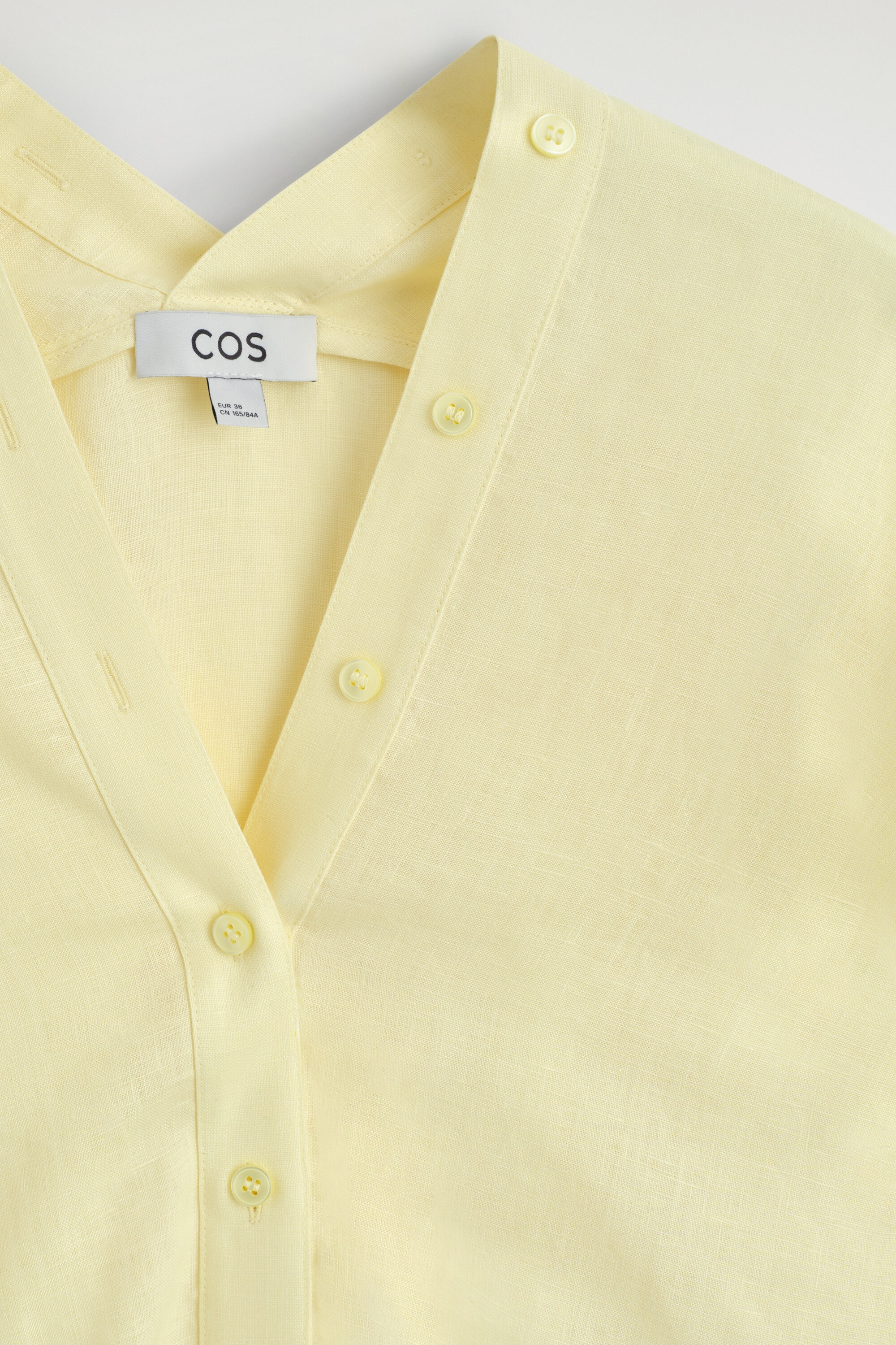 BUTTON-DETAIL LINEN V-NECK SHIRT thumbnail 7