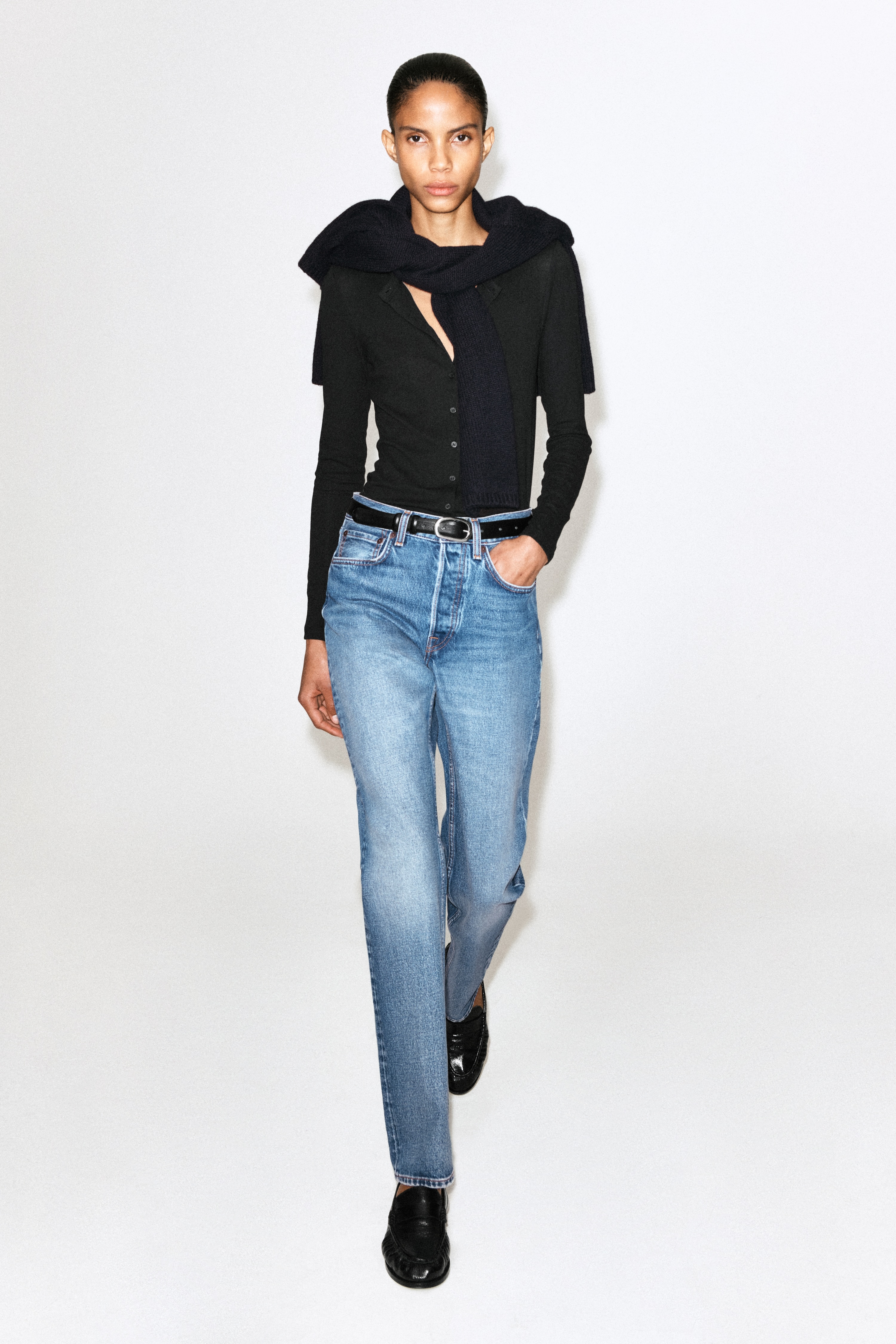 PIPELINE JEANS MIT SCHMALEM BEIN - Blau/SCHWARZ