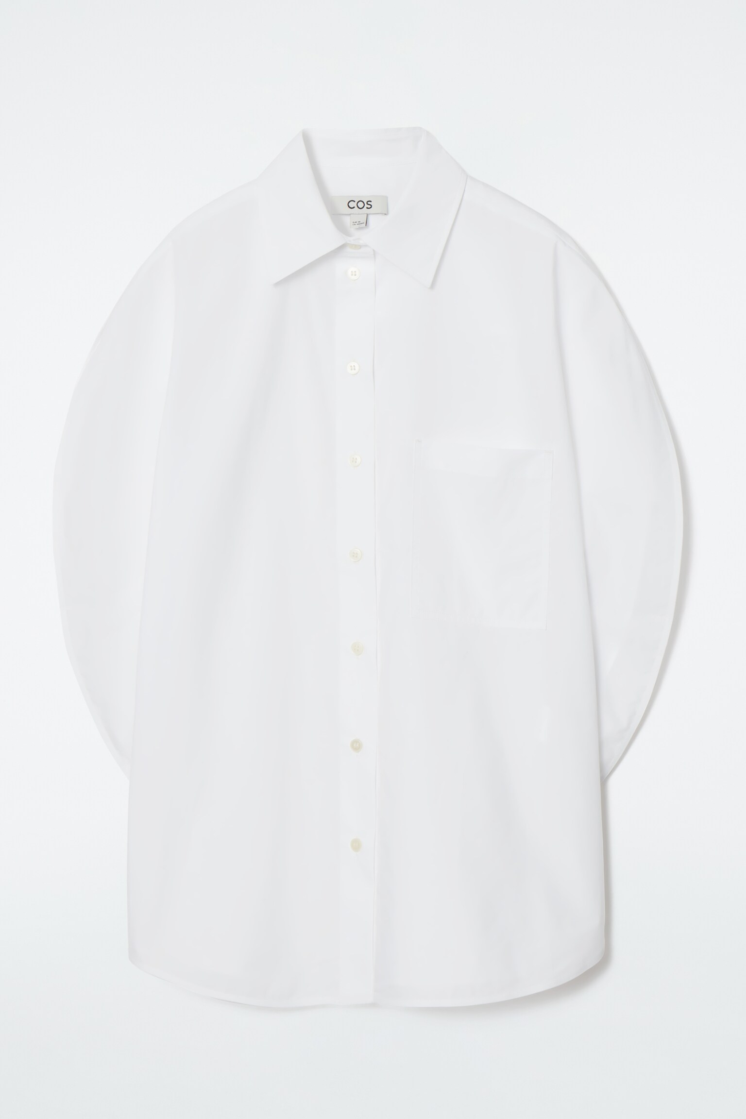 RELAXED ROUNDED SHORT-SLEEVED SHIRT - WHITE - 1