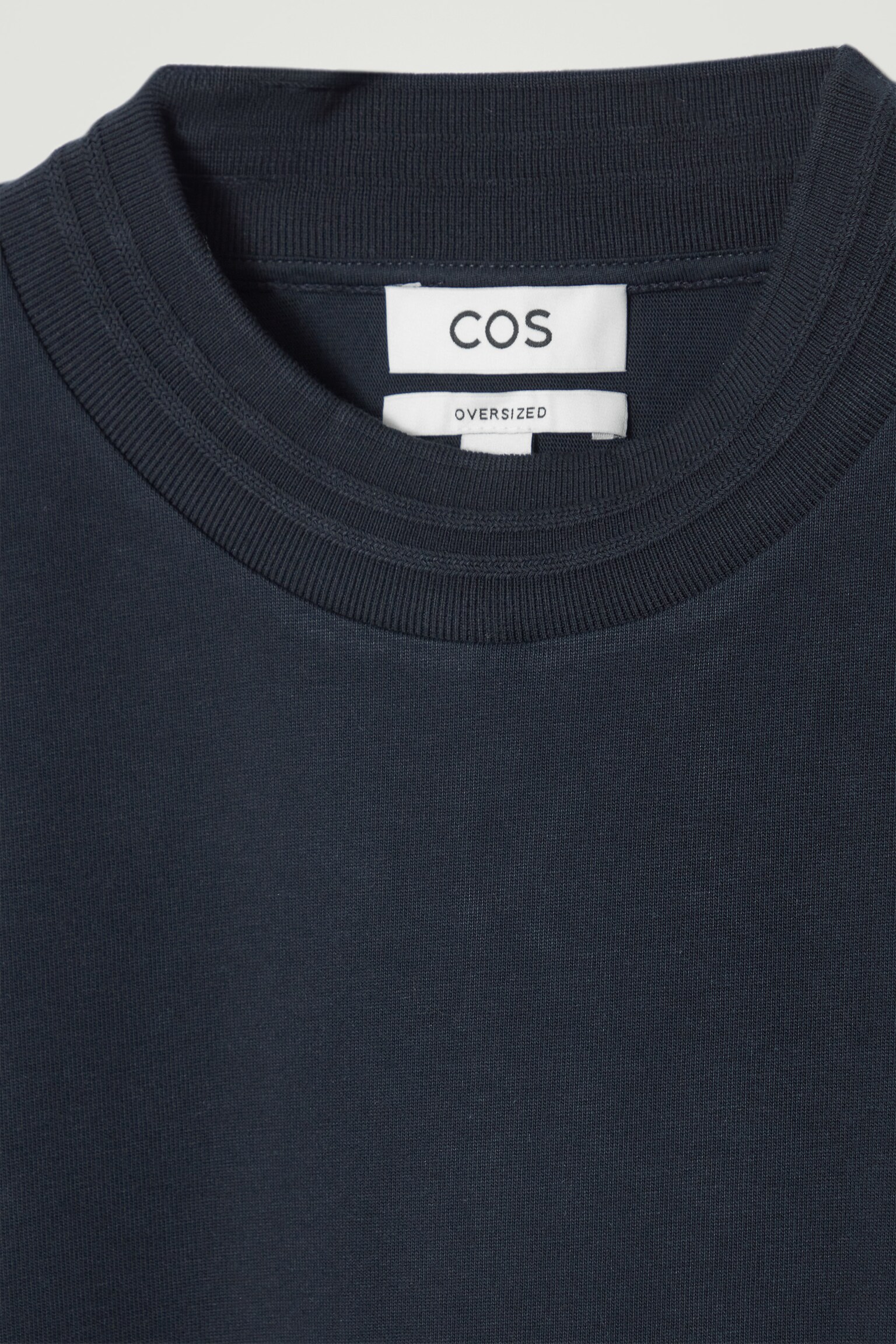 OVERSIZED HEAVYWEIGHT MOCK-NECK T-SHIRT - NAVY/WHITE/BLACK - 2