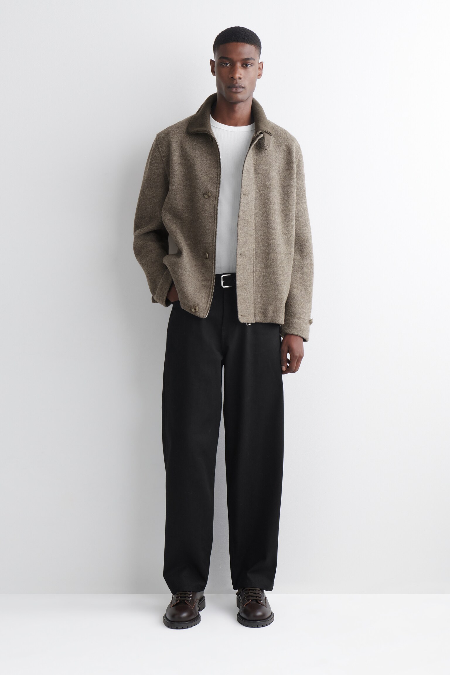 T-SHIRT SLIM EN COTON CÔTELÉ - BLANC/CHARBON/NOIR/BLEU MARINE/KAKI/KAKI FONCÉ/GRIS CLAIR - 10