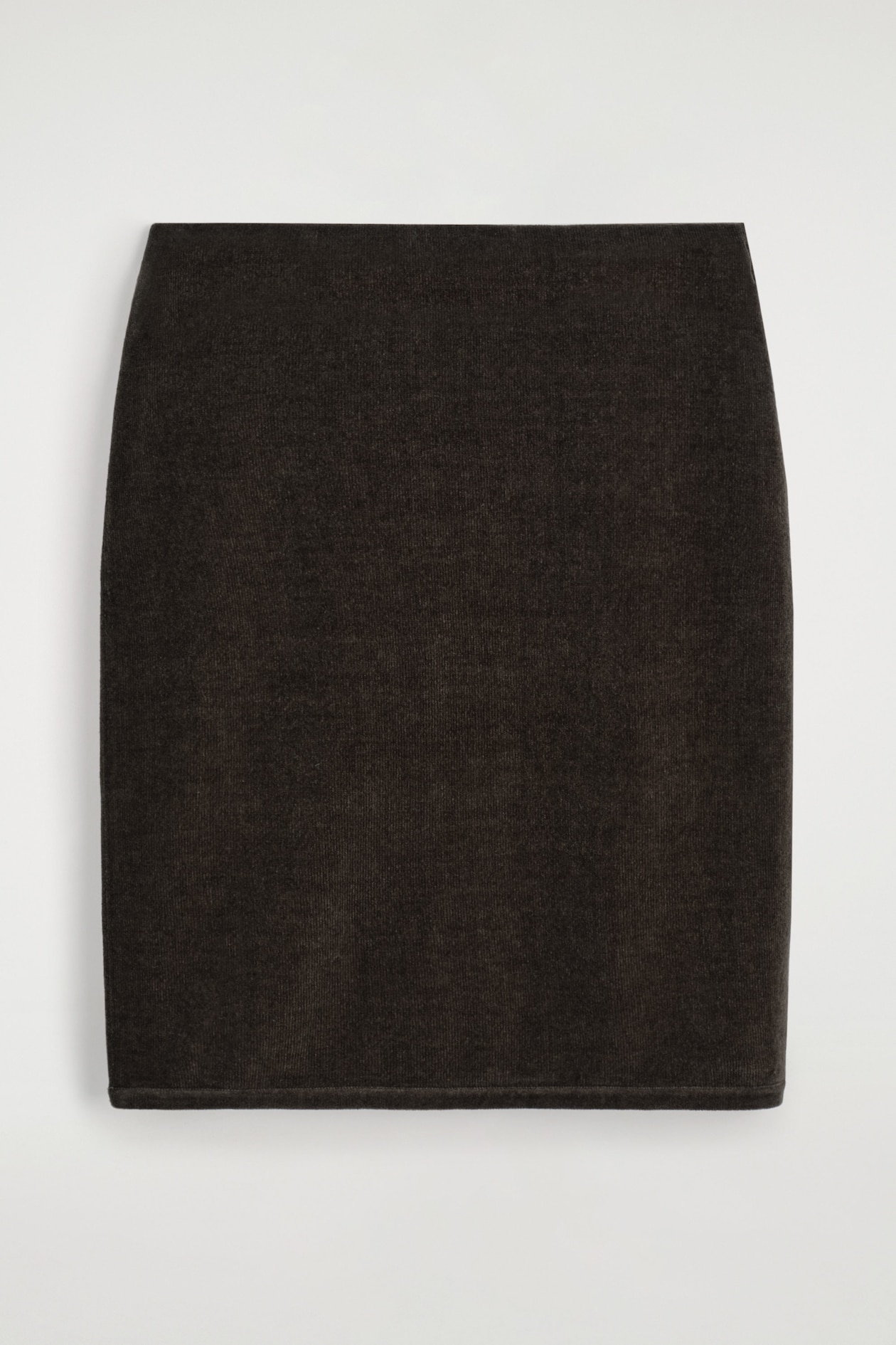 CHENILLE MINI SKIRT — BROWN