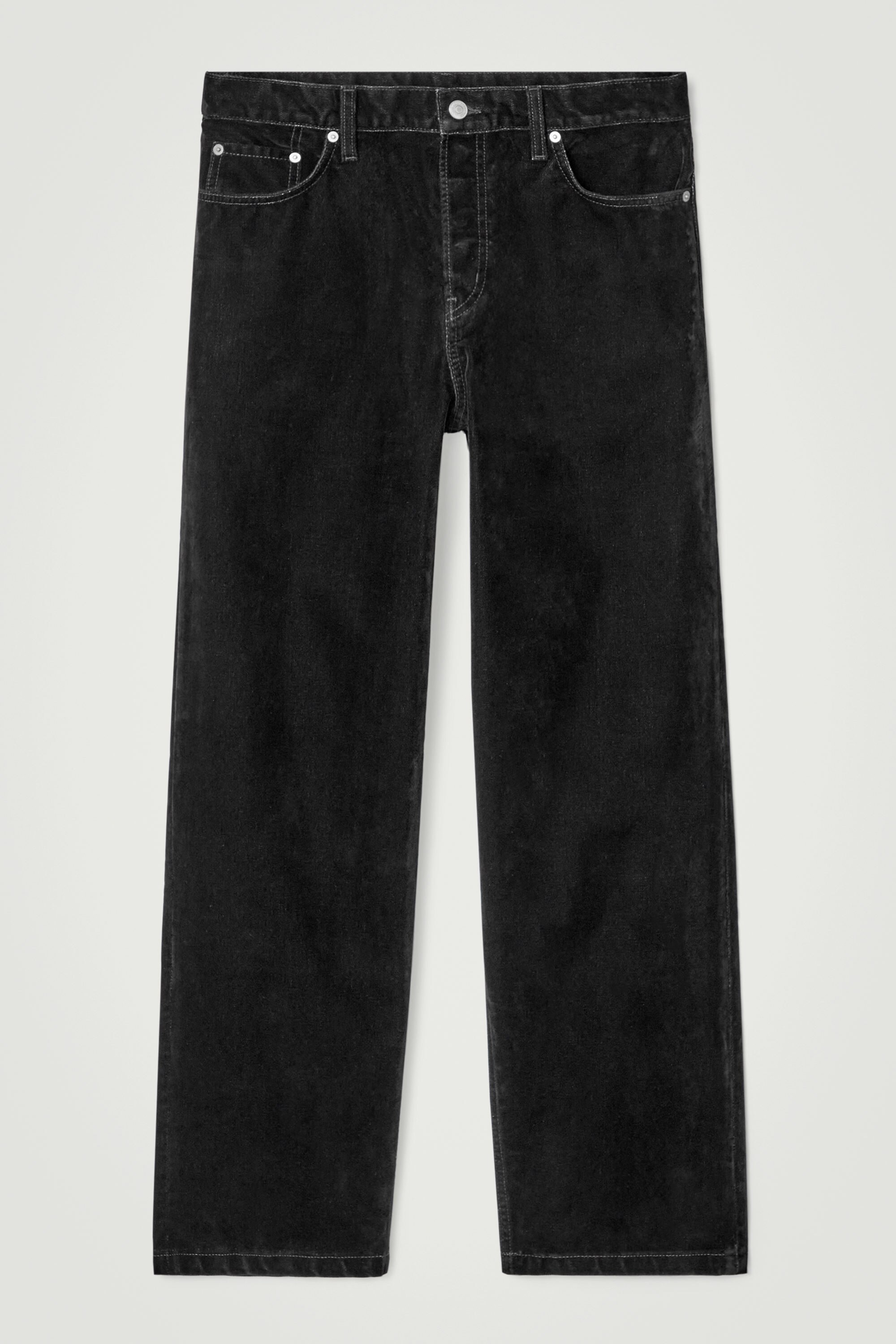 DOME VELVET STRAIGHT-LEG JEANS - BLACK | COS