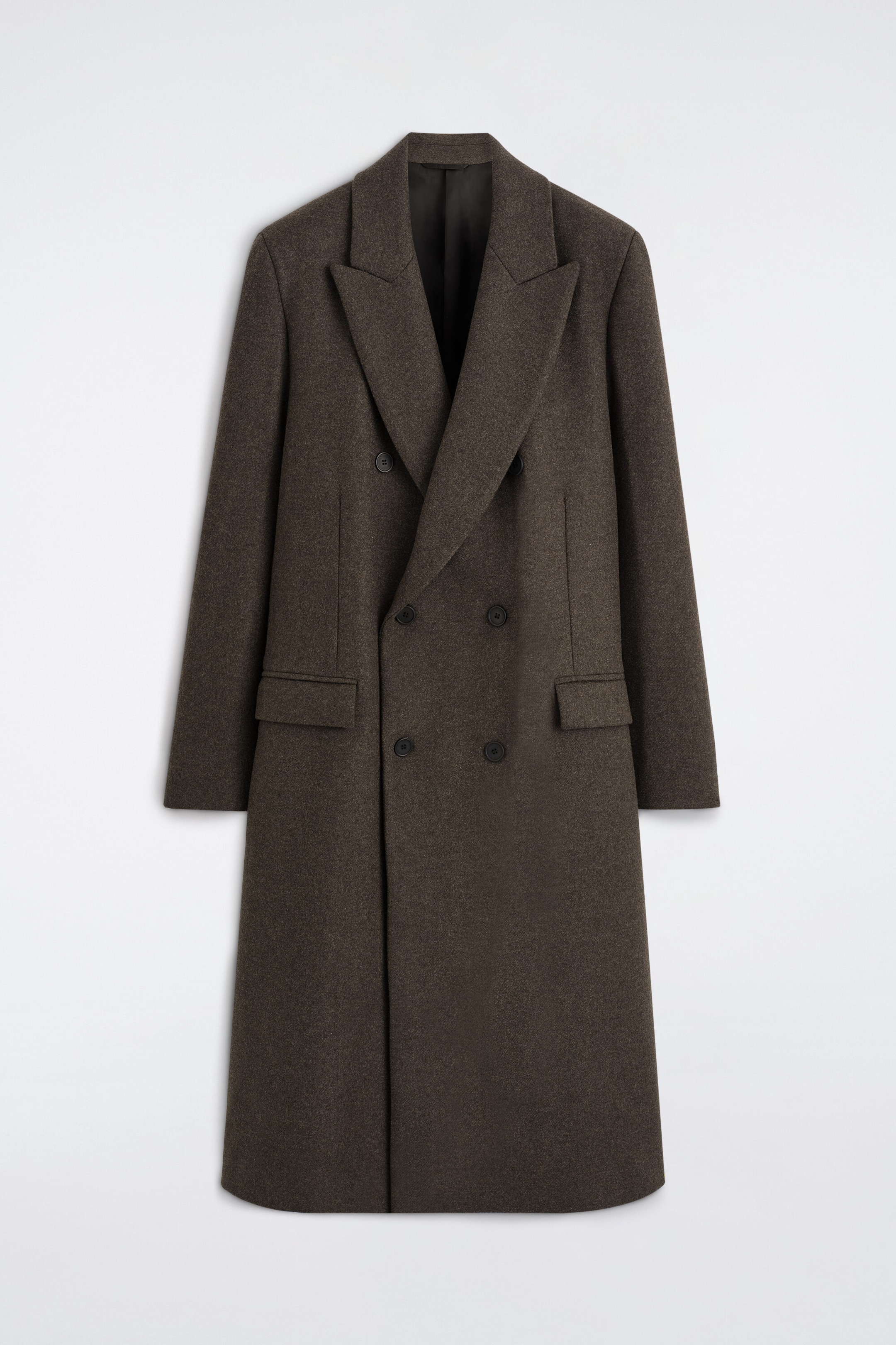 DOUBLE-BREASTED WOOL-BLEND LONG COAT