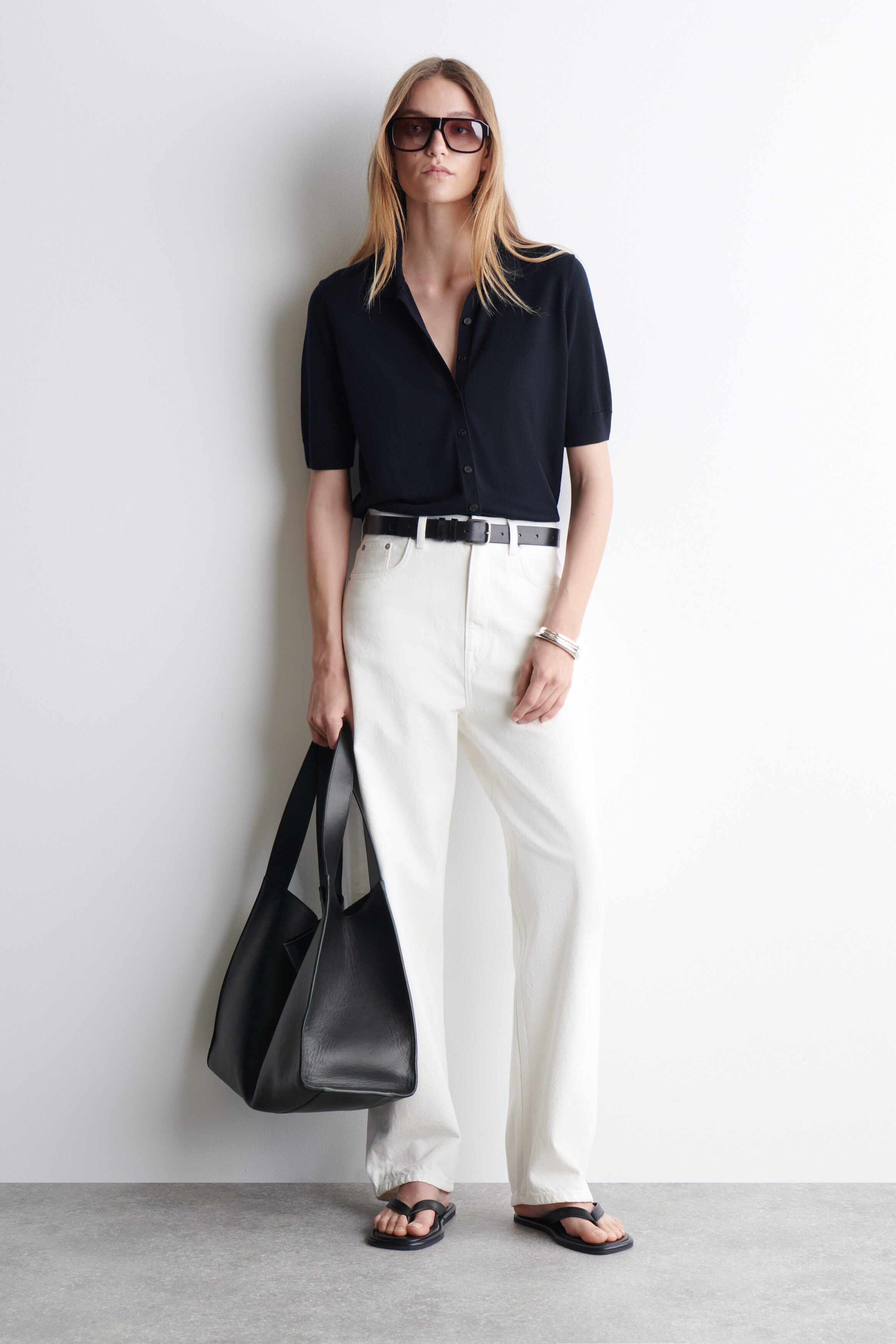 【新品未使用】COS メリノウール混ポロカーディガン MERINO WOOL-BLEND POLO CARDIGAN メリノウール混ポロ