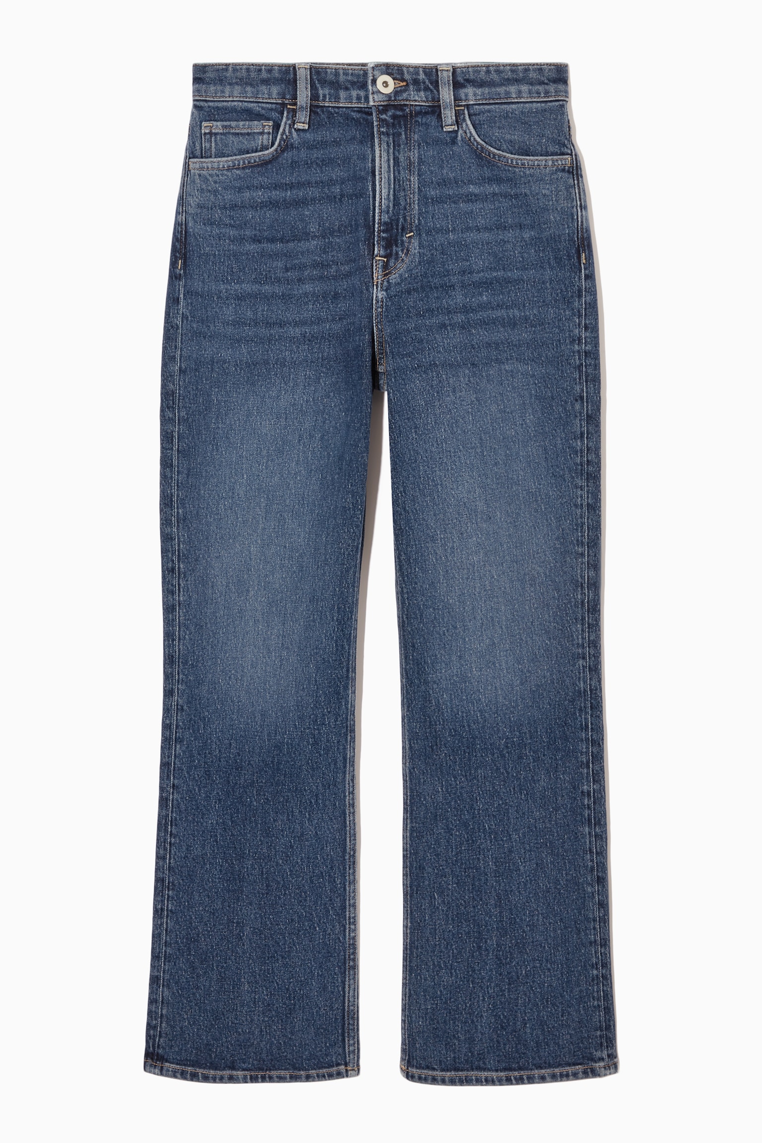 KICK-FLARE ANKLE-LENGTH JEANS - DARK BLUE - 1