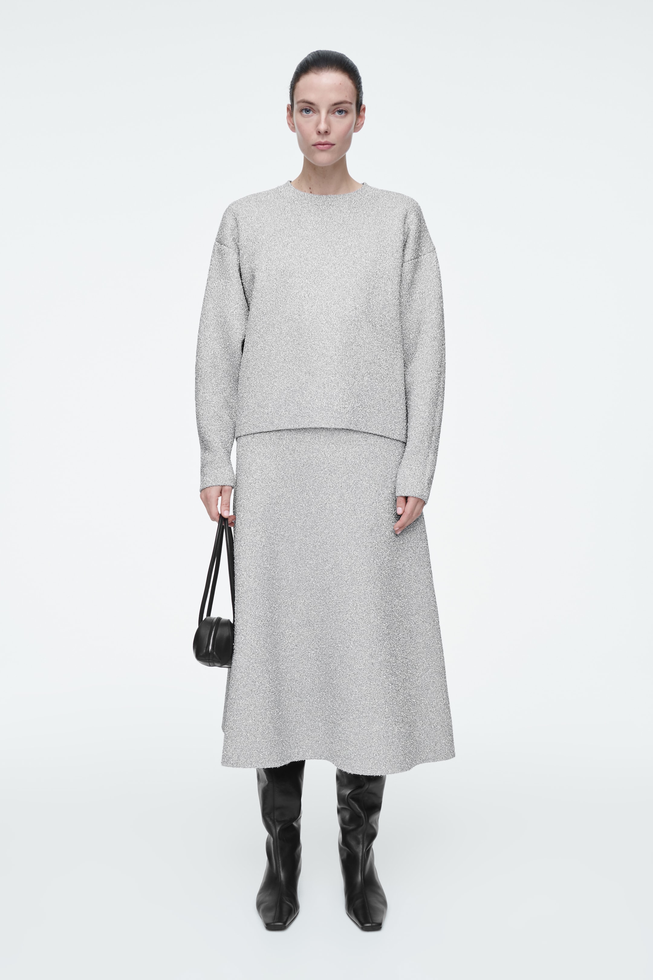 View larger image: OVERSIZED SPARKLY MERINO WOOL JUMPER - SILVER - Ladies | H&M GB 2