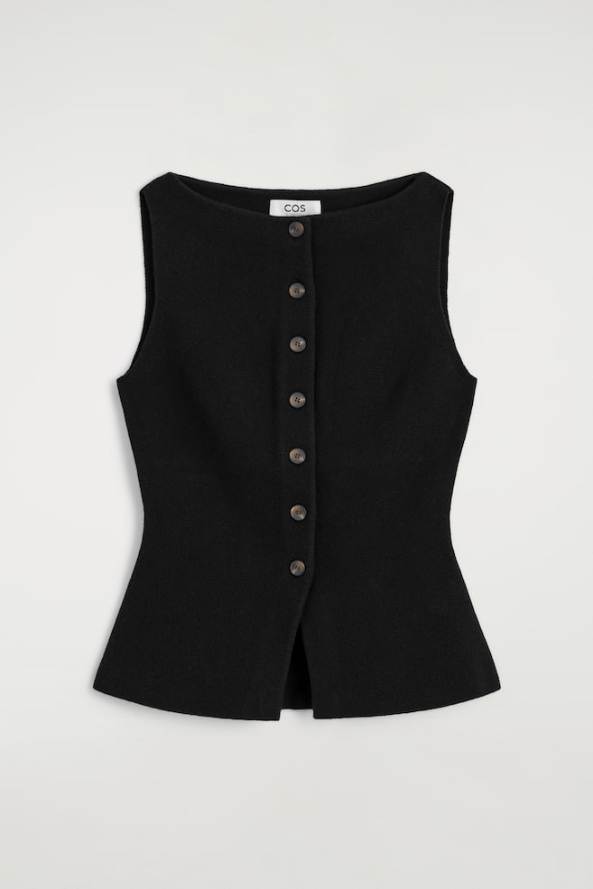 WESTE AUS BAUMWOLL-CRÊPE - SCHWARZ/NAVYBLAU/WEISS - 1