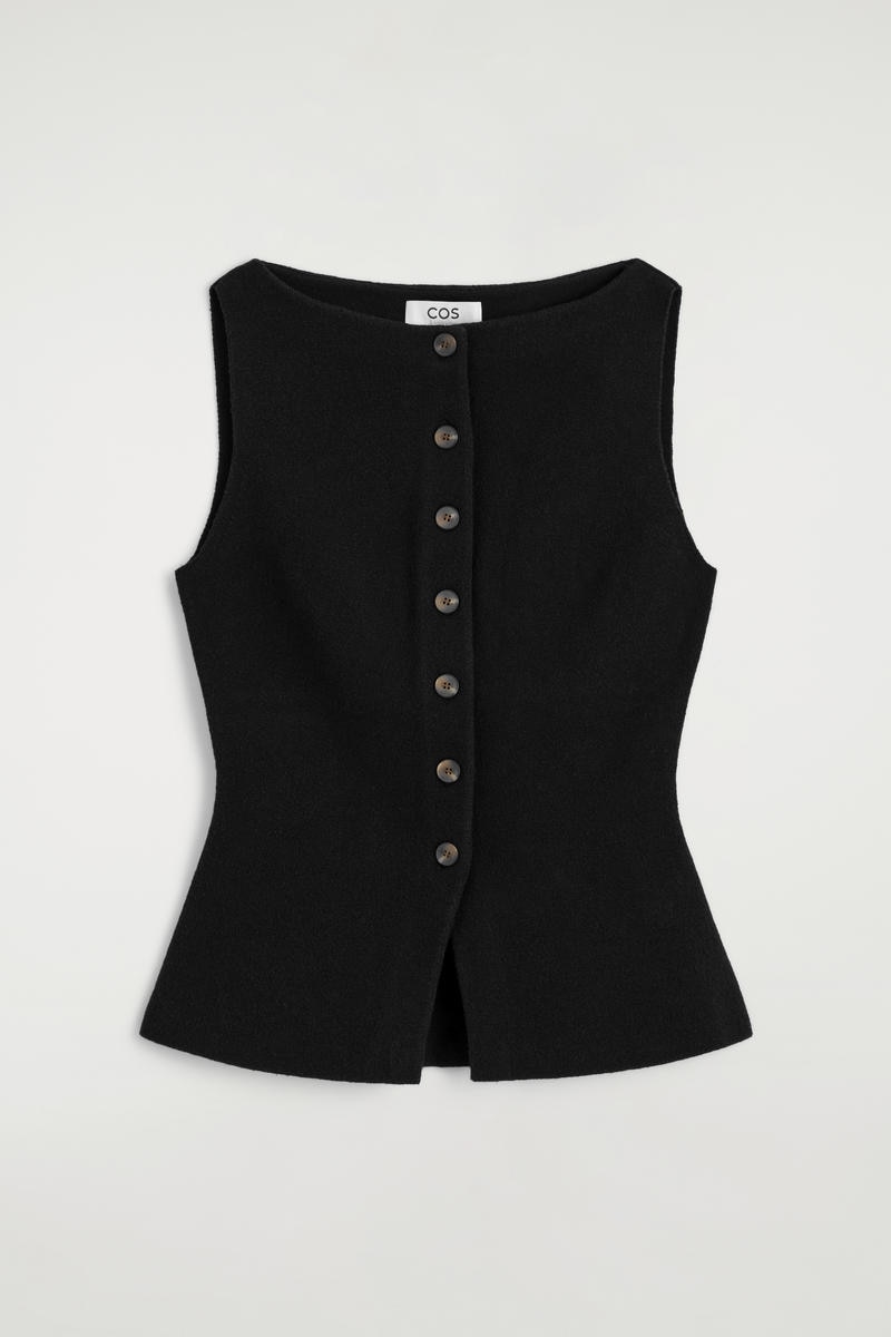 Cotton-Blend Crepe Vest