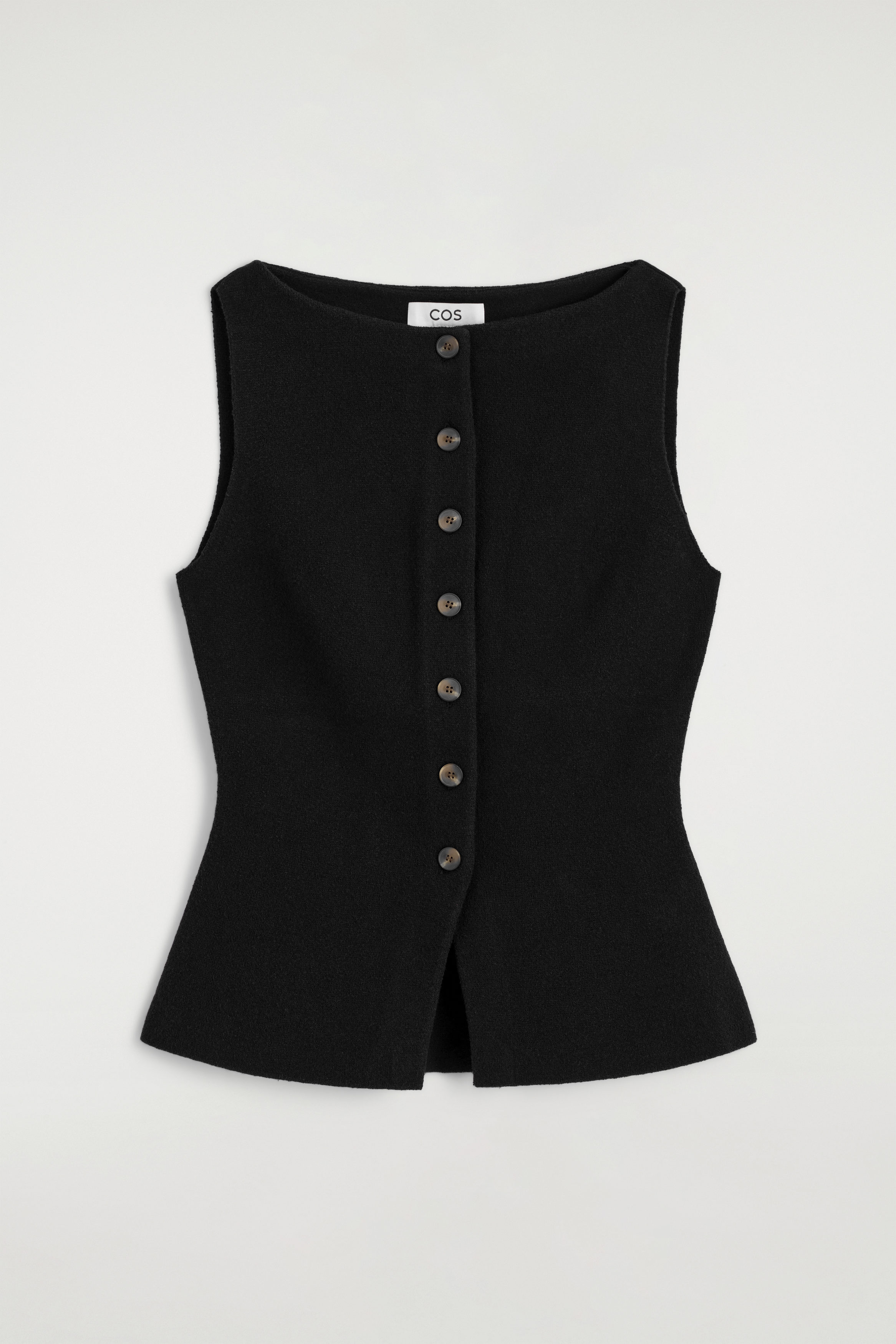 COTTON-BLEND CREPE VEST - BLACK | COS US