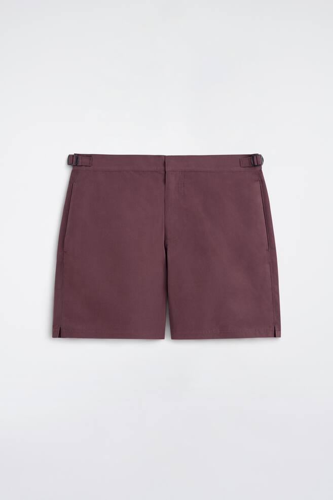 TAILORED SWIM SHORTS - BURGUNDY/GREY - 1
