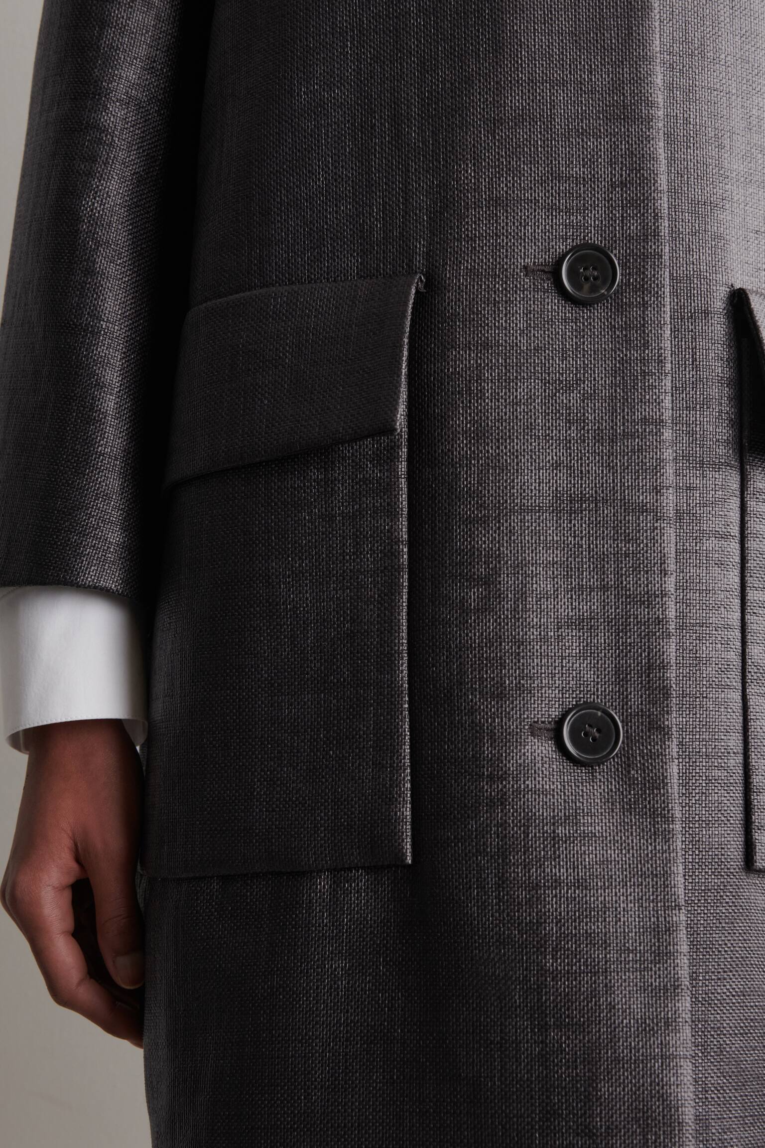 EINREIHIGER STRUKTURIERTER MANTEL - ANTHRAZIT - 6