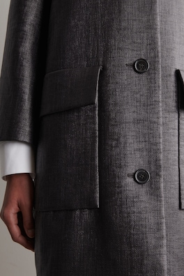 TEXTURED SINGLE-BREASTED COAT — CHARCOAL 2