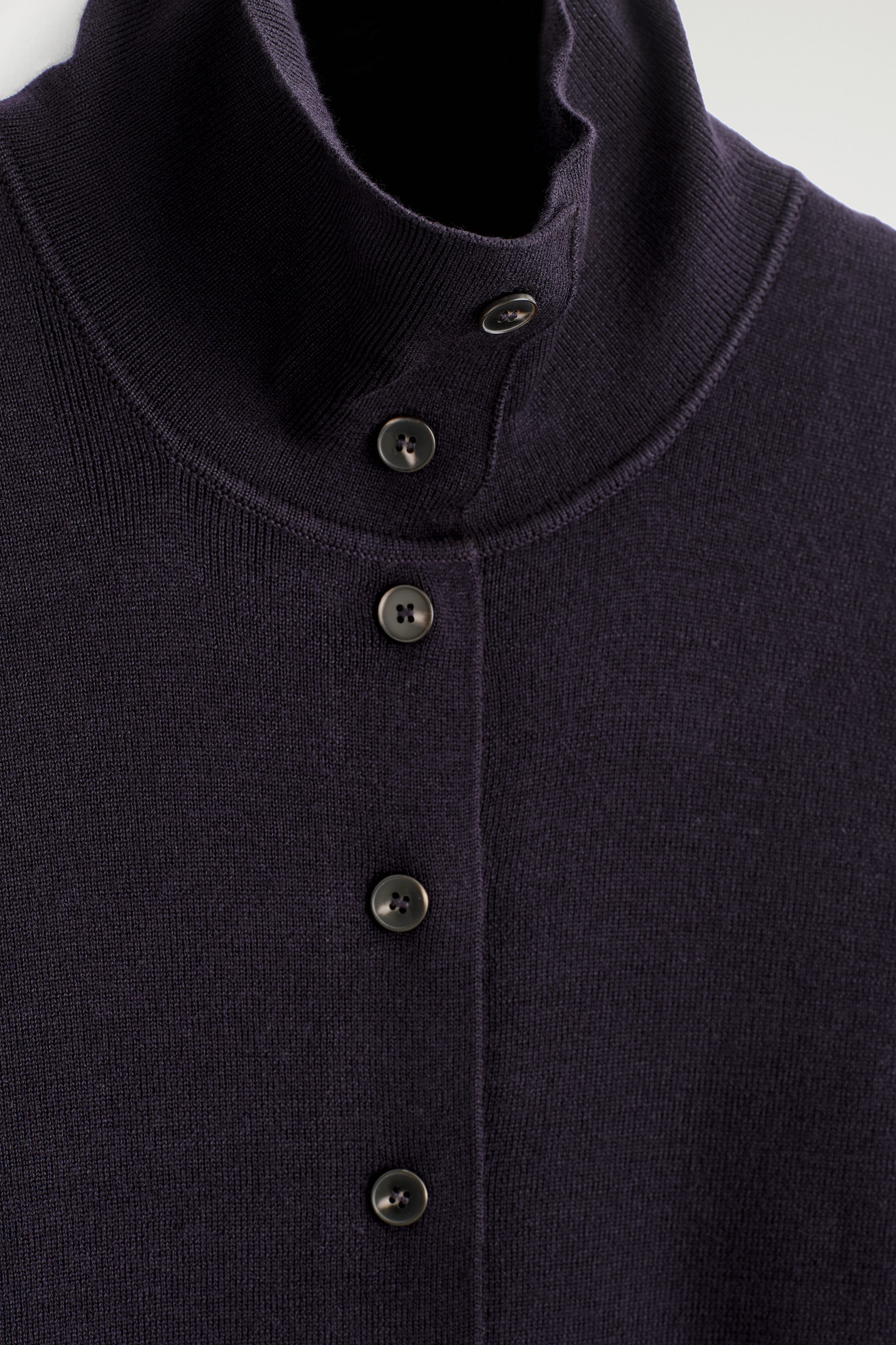 MERINO WOOL MOCK-NECK CARDIGAN - NAVY | COS US
