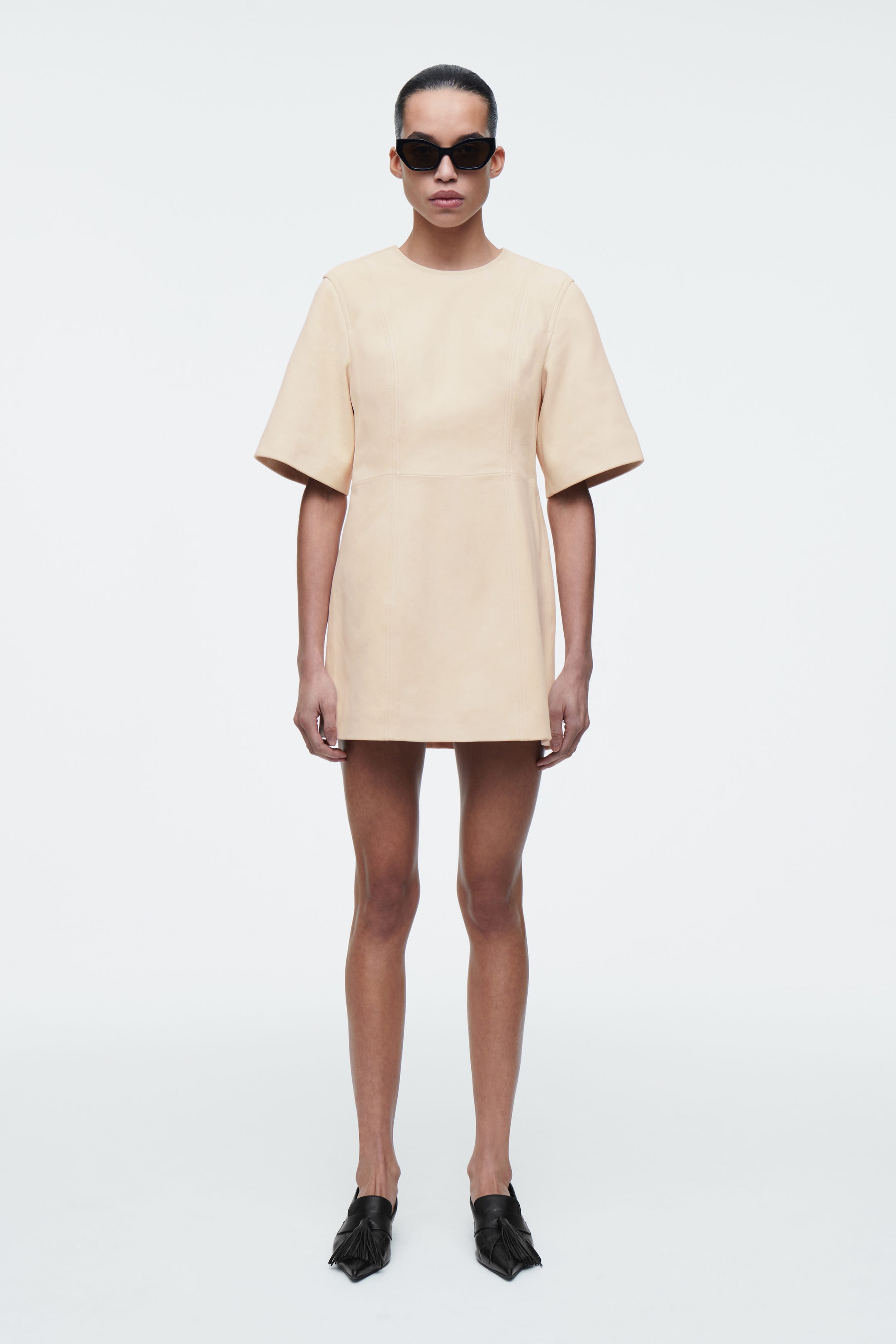SUEDE MINI T-SHIRT DRESS