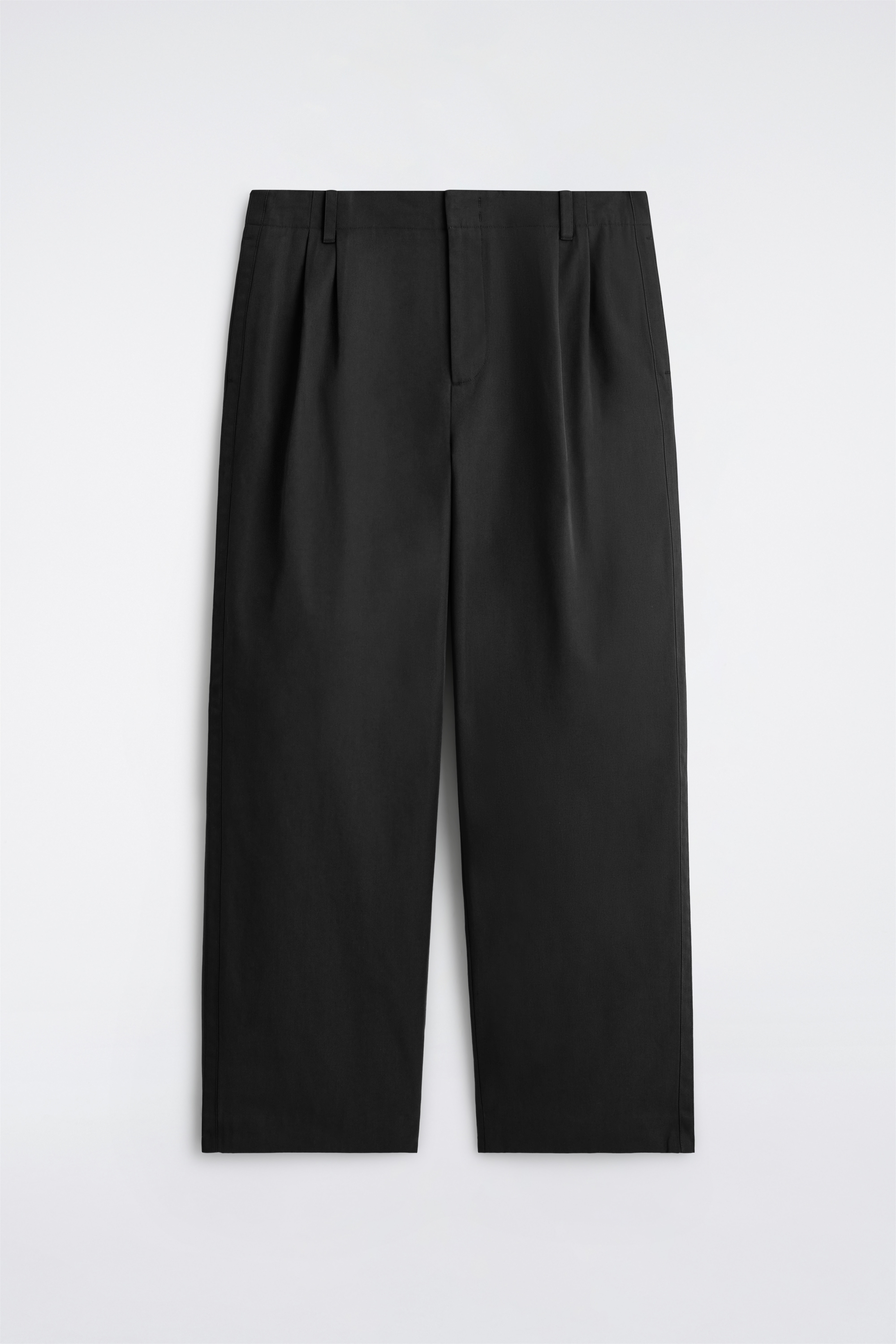 PANTALON LARGE PLISSÉ - NOIR/GRIS FONCÉ
