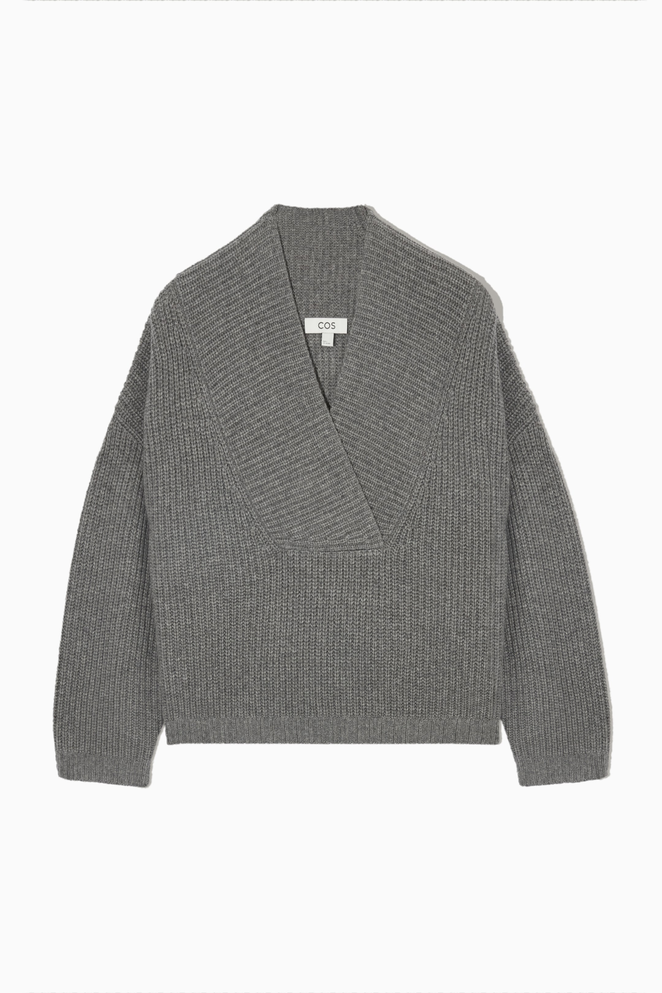 Se større billede: SHAWL-COLLAR CASHMERE-BLEND JUMPER - GREY - DAME | H&M DK 1