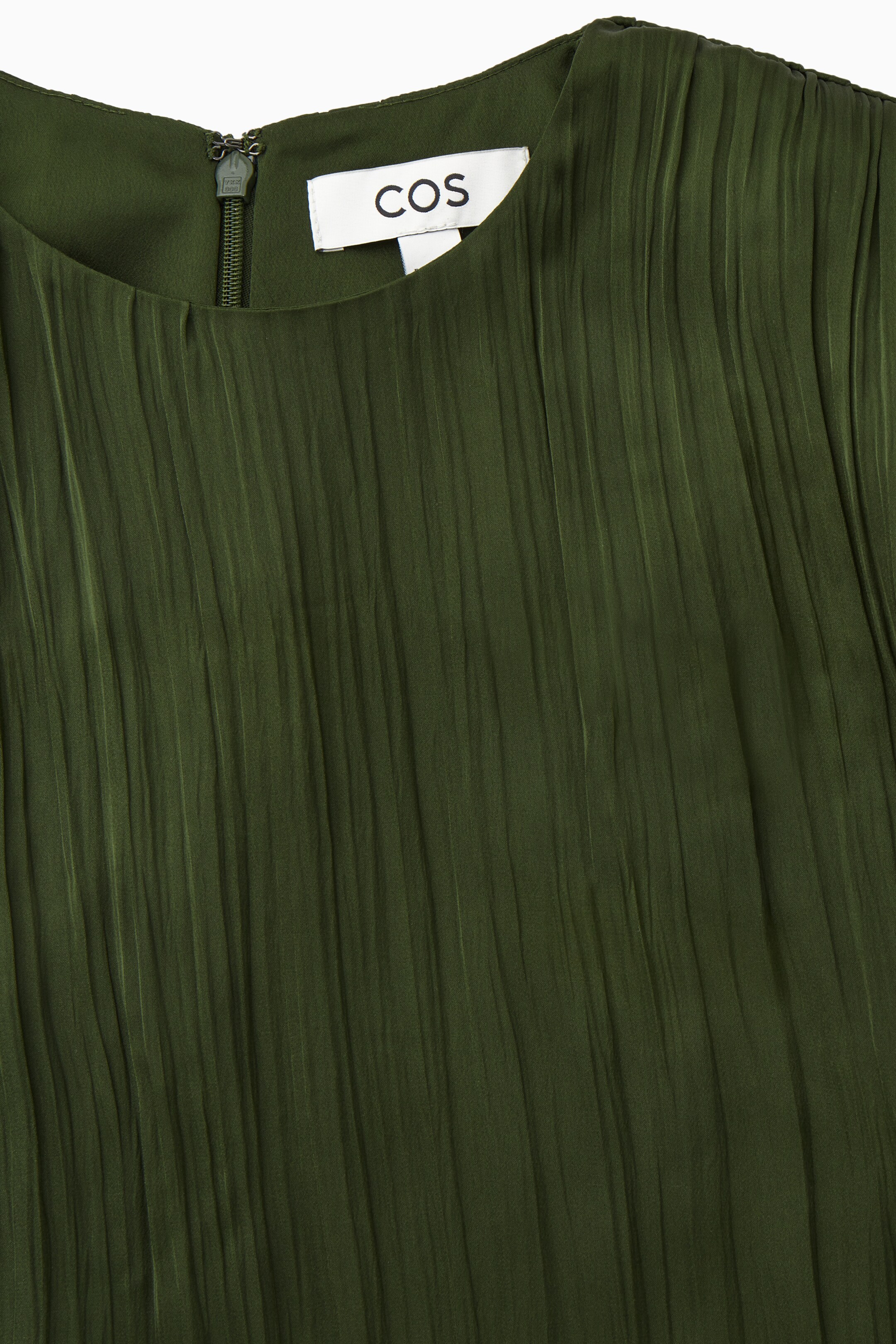 Grösseres Bild ansehen: LANGÄRMLIGES MIDIKLEID MIT PLISSEEFALTEN - DUNKELGRÜN - DAMEN | H&M CH 2