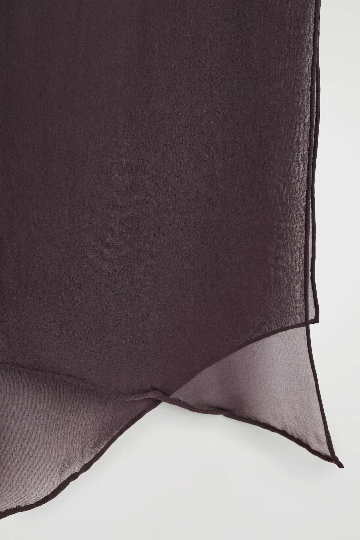 SLIM SHEER SILK SCARF — BROWN