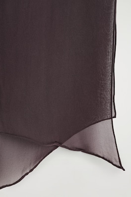 SLIM SHEER SILK SCARF — BROWN 4