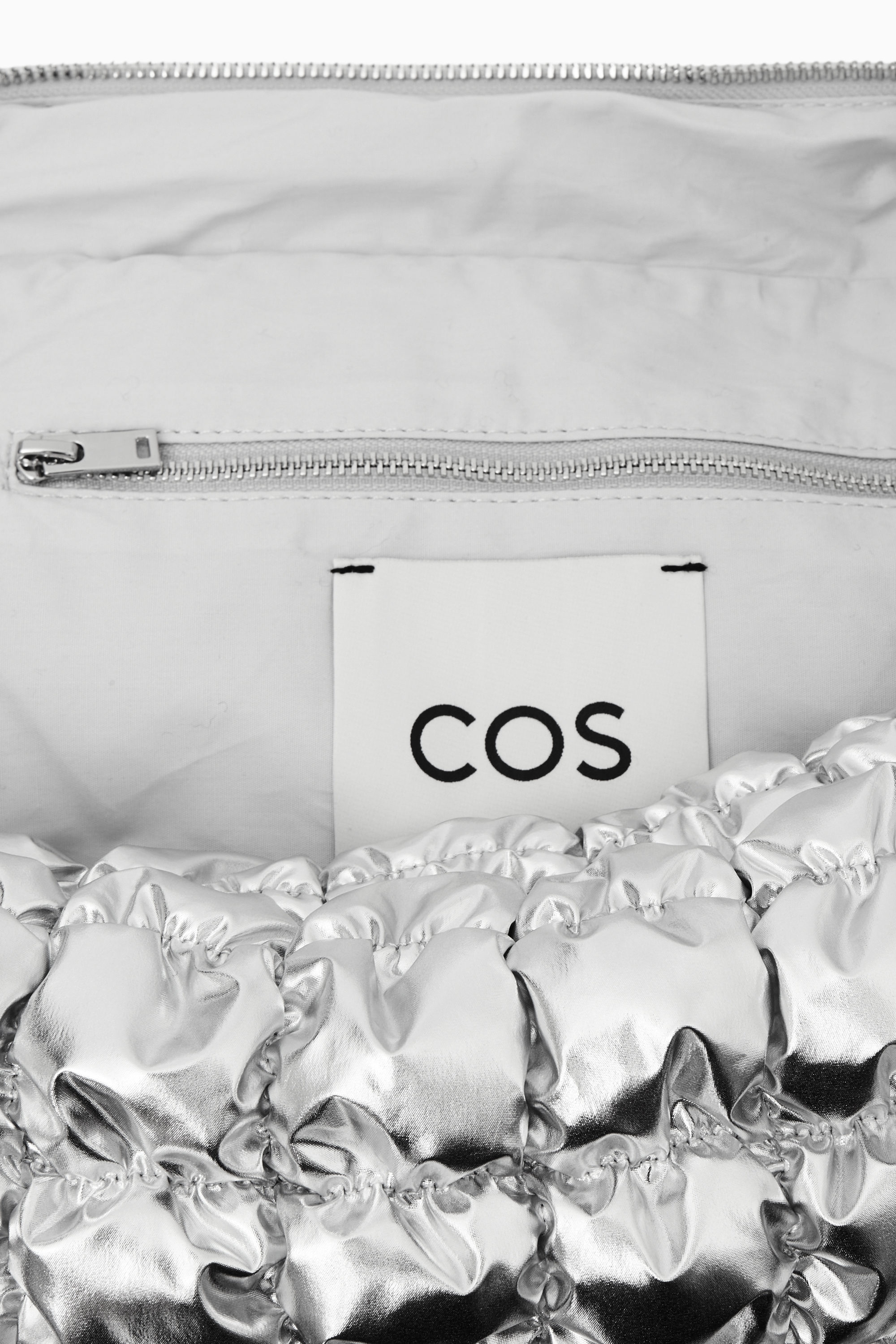 OVERSIZED QUILTED CROSSBODY BAG - SILVER | COS AU