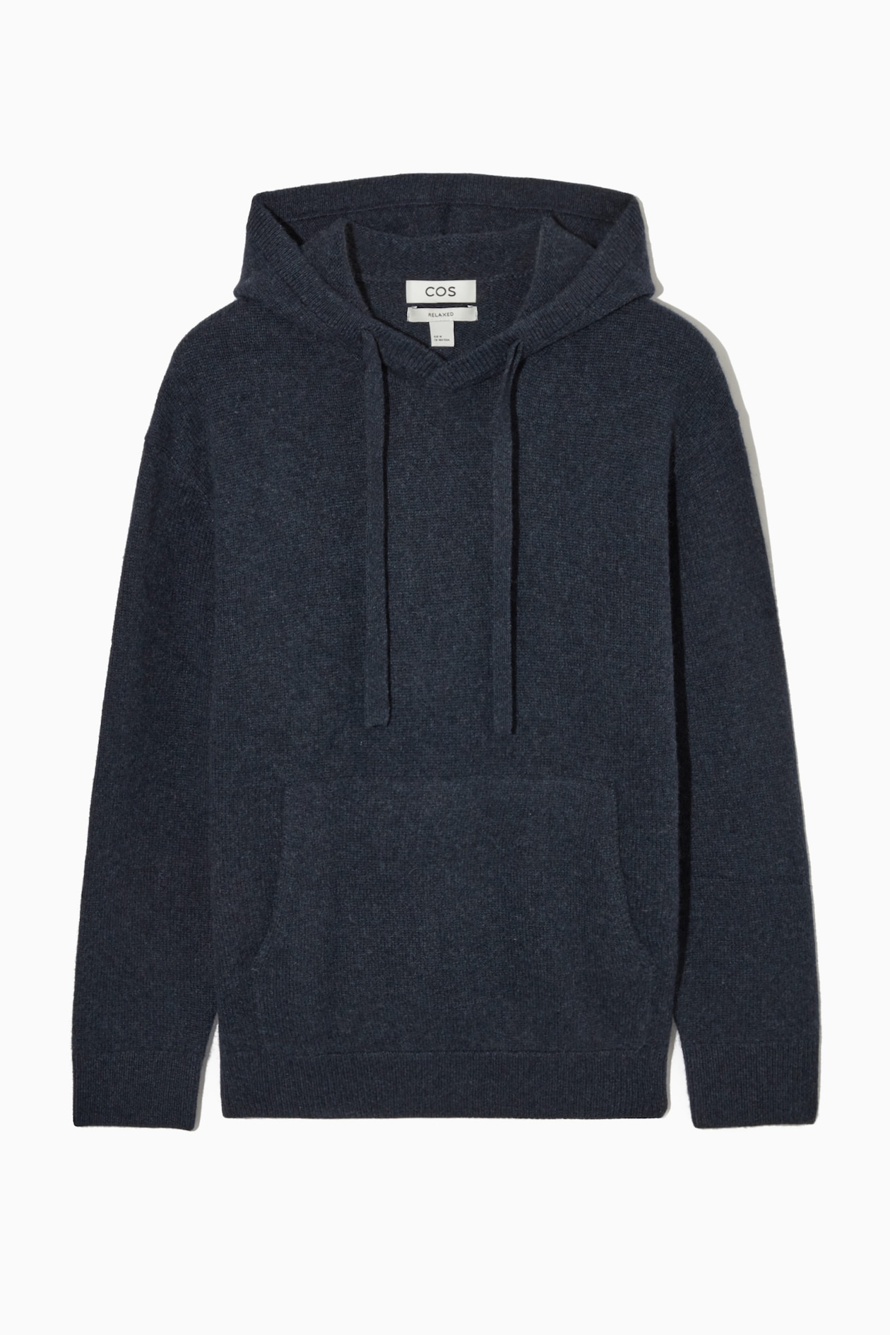 RELAXED-FIT PURE CASHMERE HOODIE NAVY MÉLANGE COS