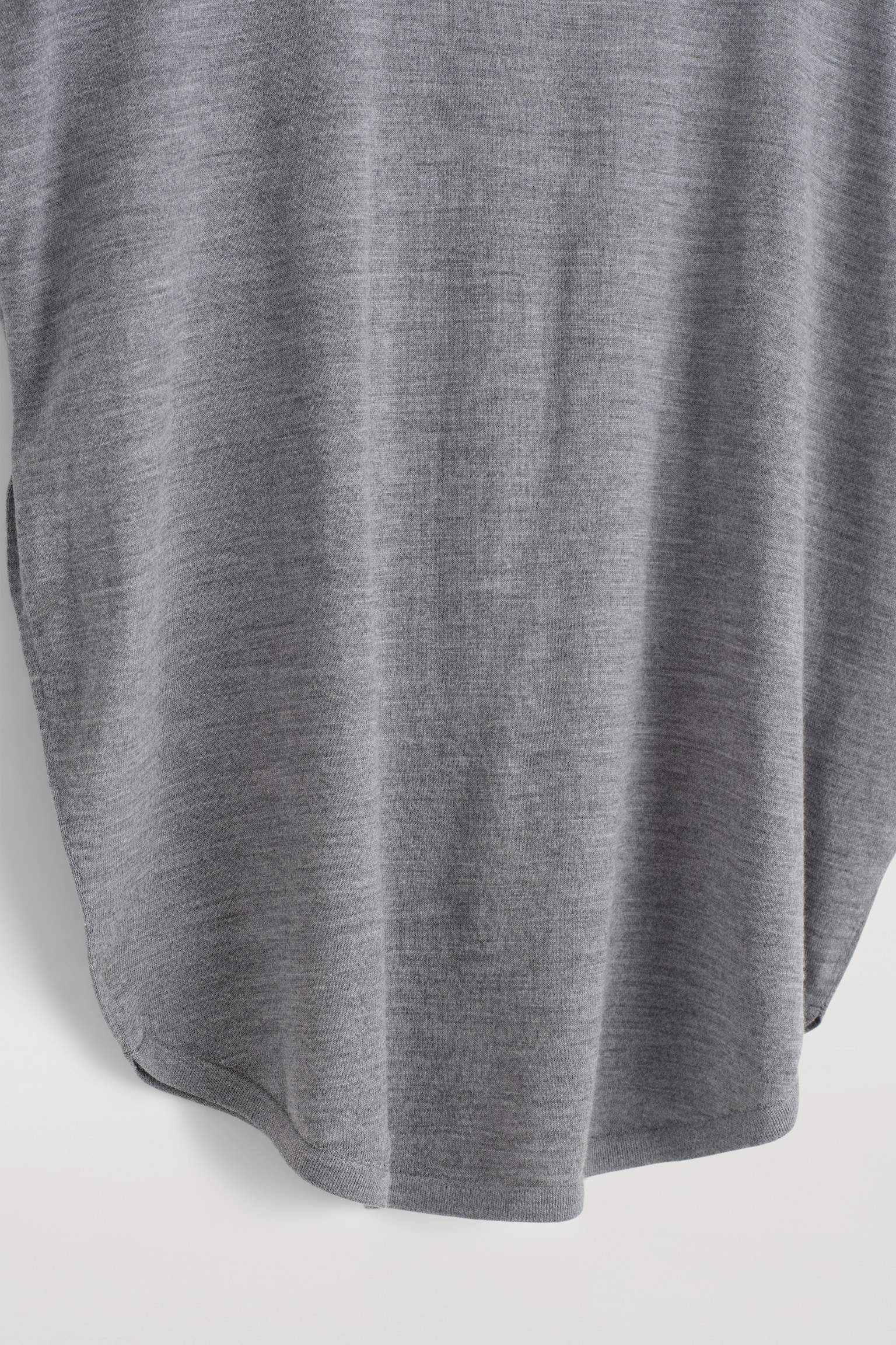 CIRCLE-CUT MERINO WOOL TOP - GREY MÉLANGE/BLACK - 4