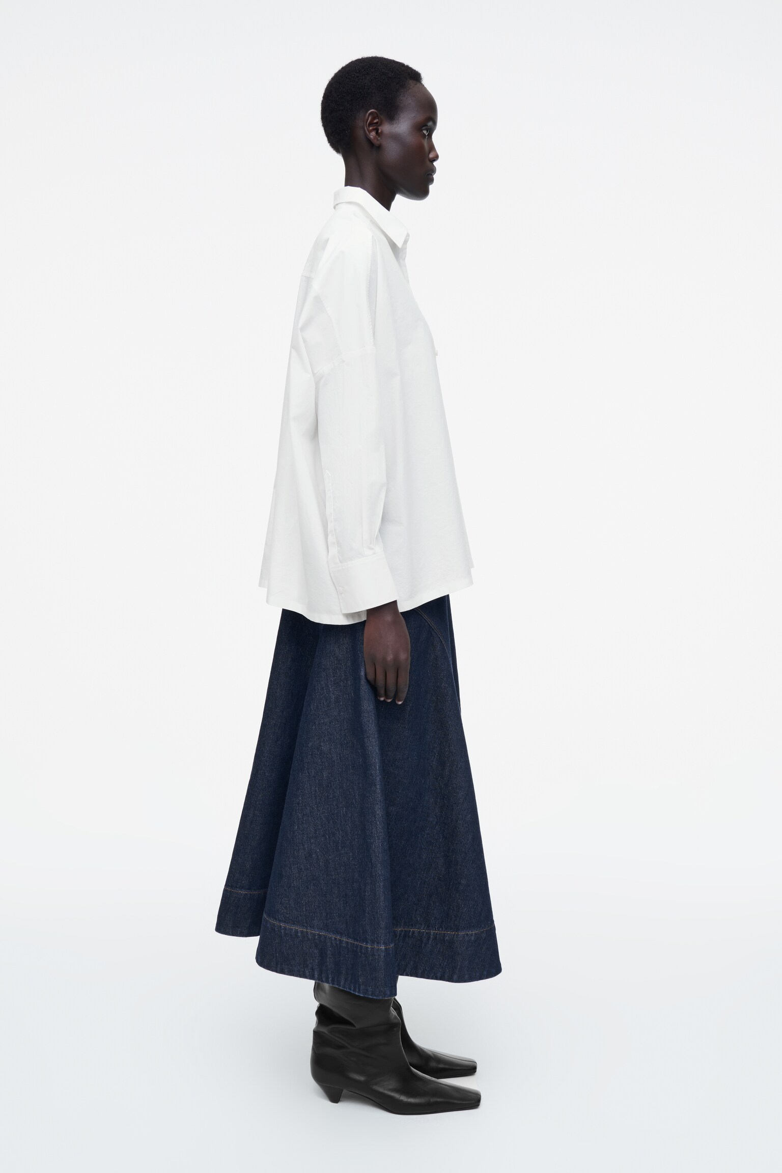 CHEMISE OVERSIZE À PLI DANS LE DOS EN COTON - ÉCRU - 9