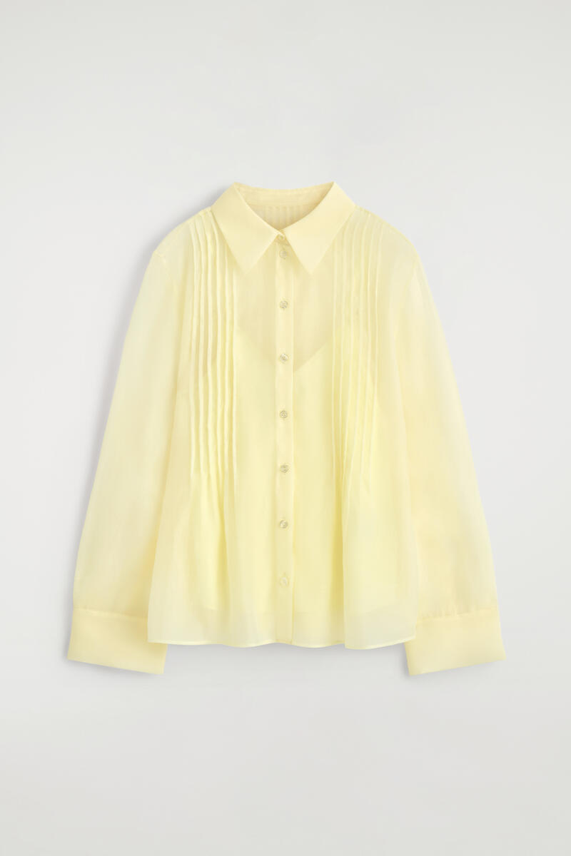 Sheer Pintucked Shirt