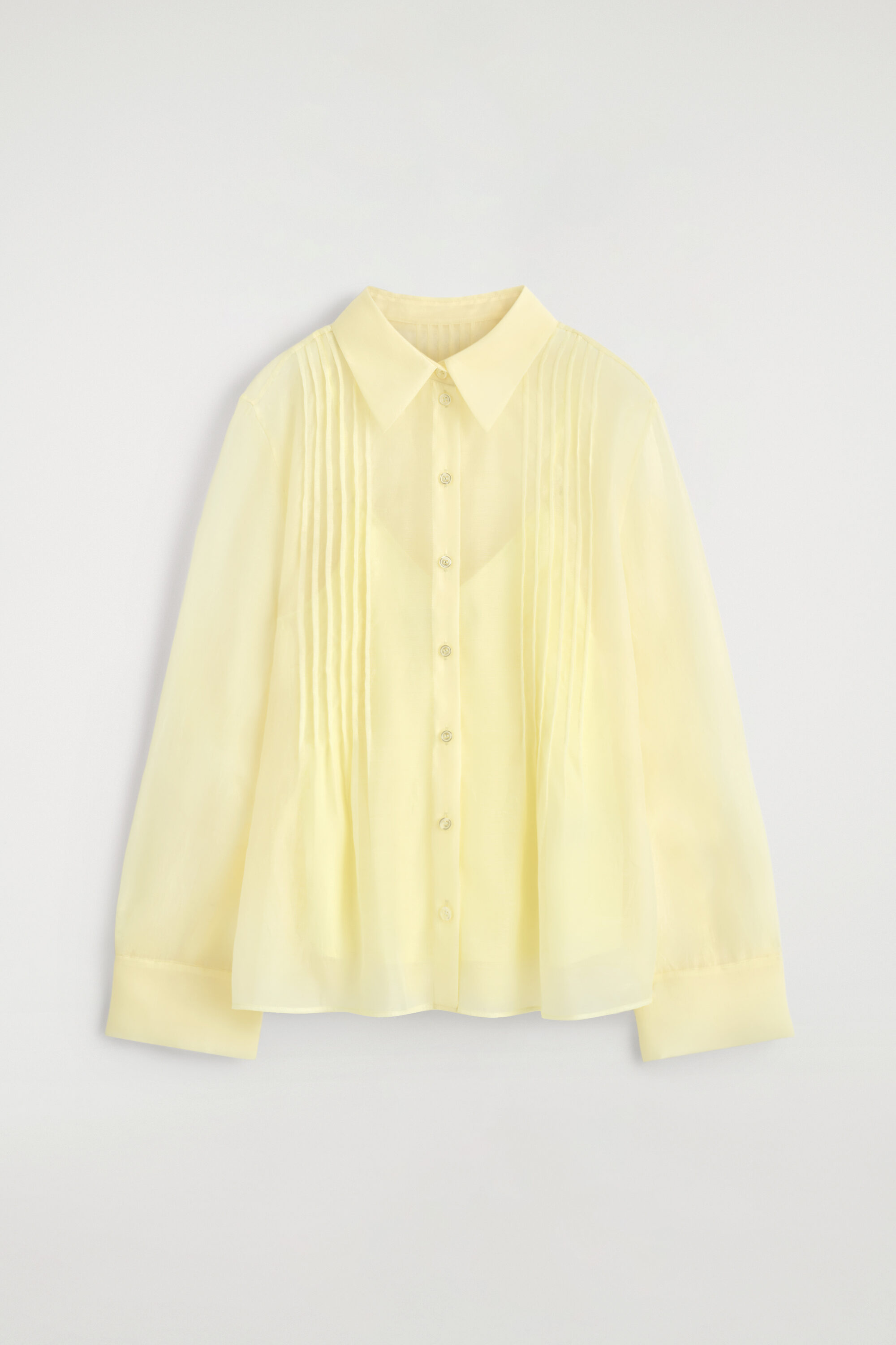 SHEER PINTUCKED SHIRT - YELLOW | COS US