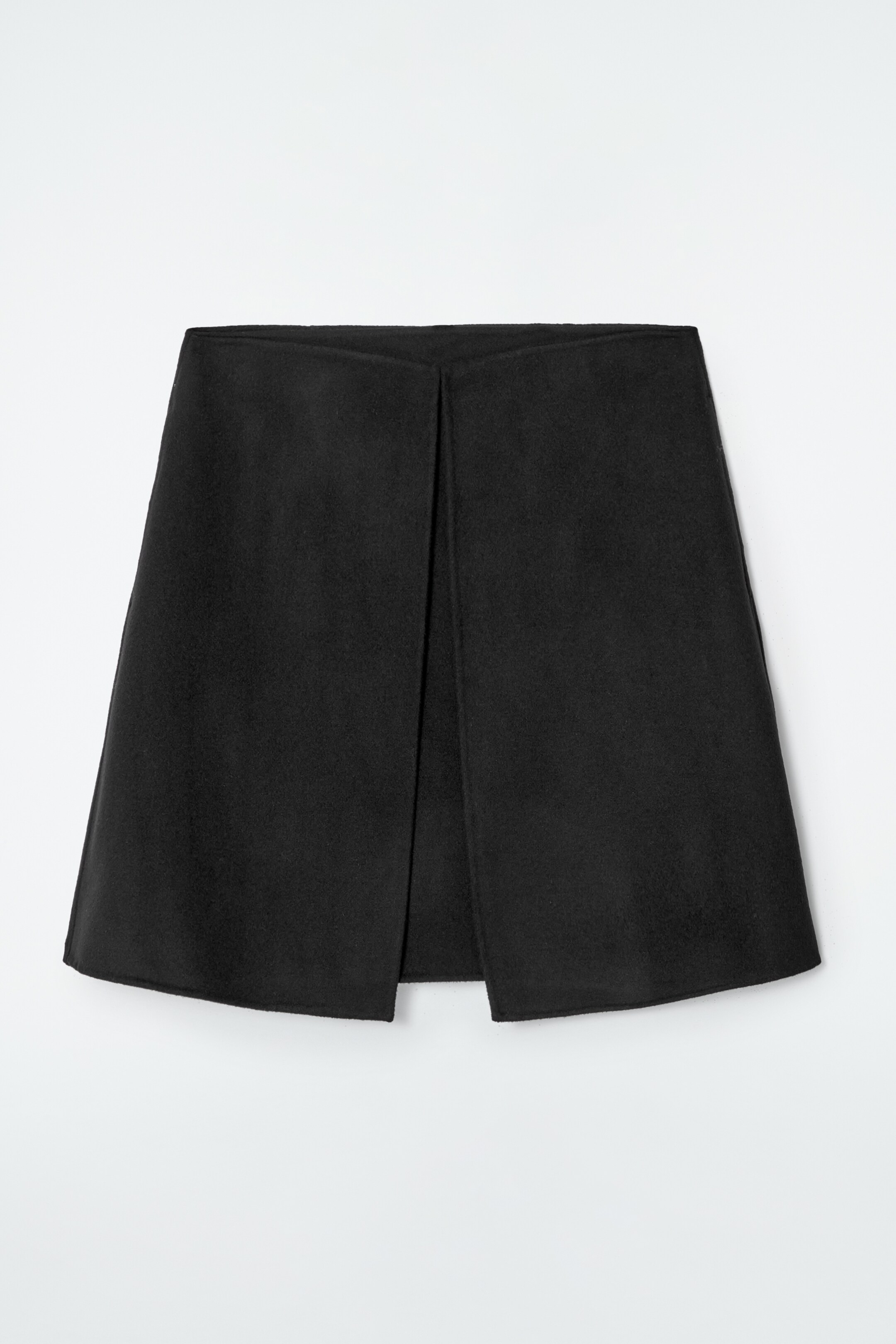 Näytä suurempi kuva: FOLD-DETAIL DOUBLE-FACED WOOL MINI SKIRT - BLACK - NAISET | H&M FI 4