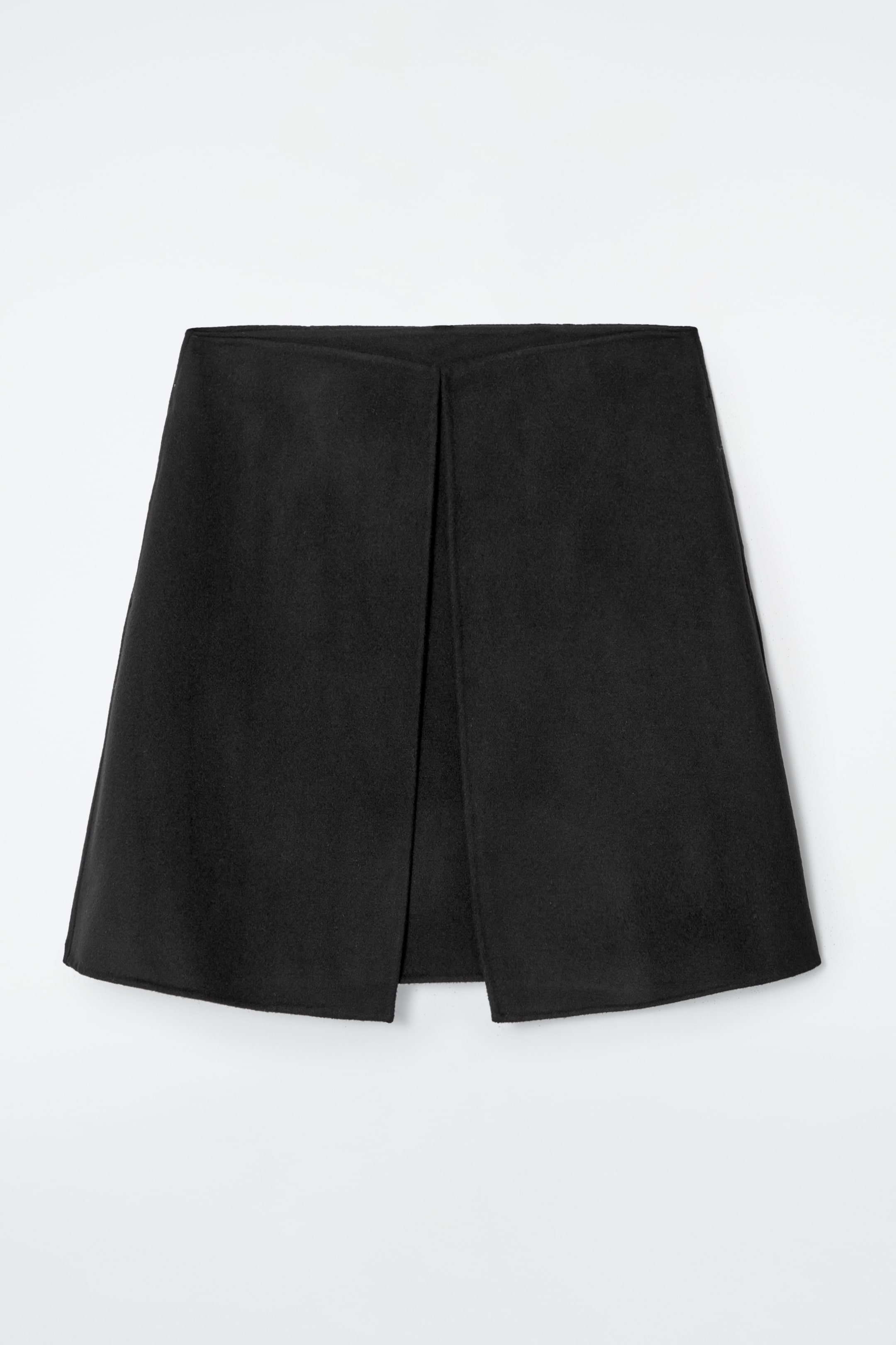 View larger image: FOLD-DETAIL DOUBLE-FACED WOOL MINI SKIRT - BLACK - Ladies | H&M GB 4