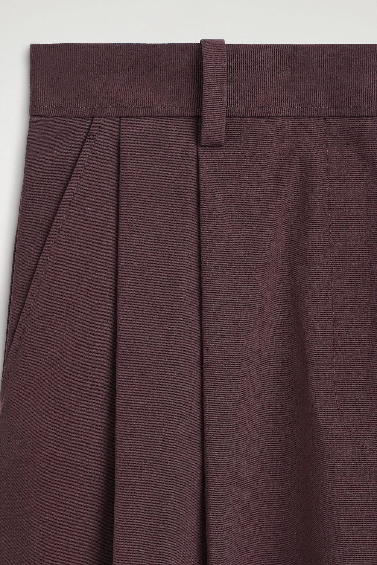 COTTON CROPPED BARREL-LEG PANTS — BROWN
