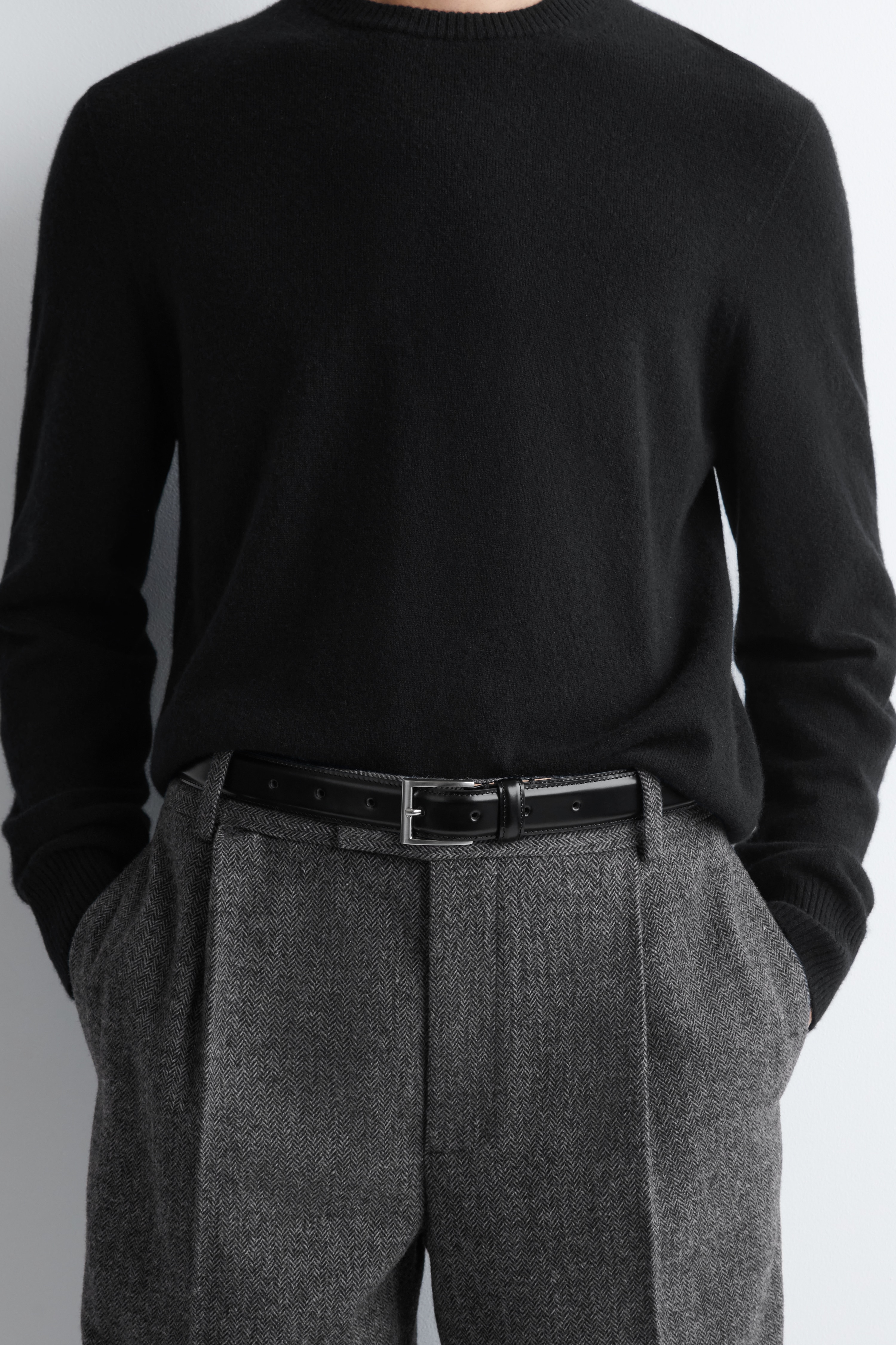 KOŽENÝ PÁSEK - BLACK