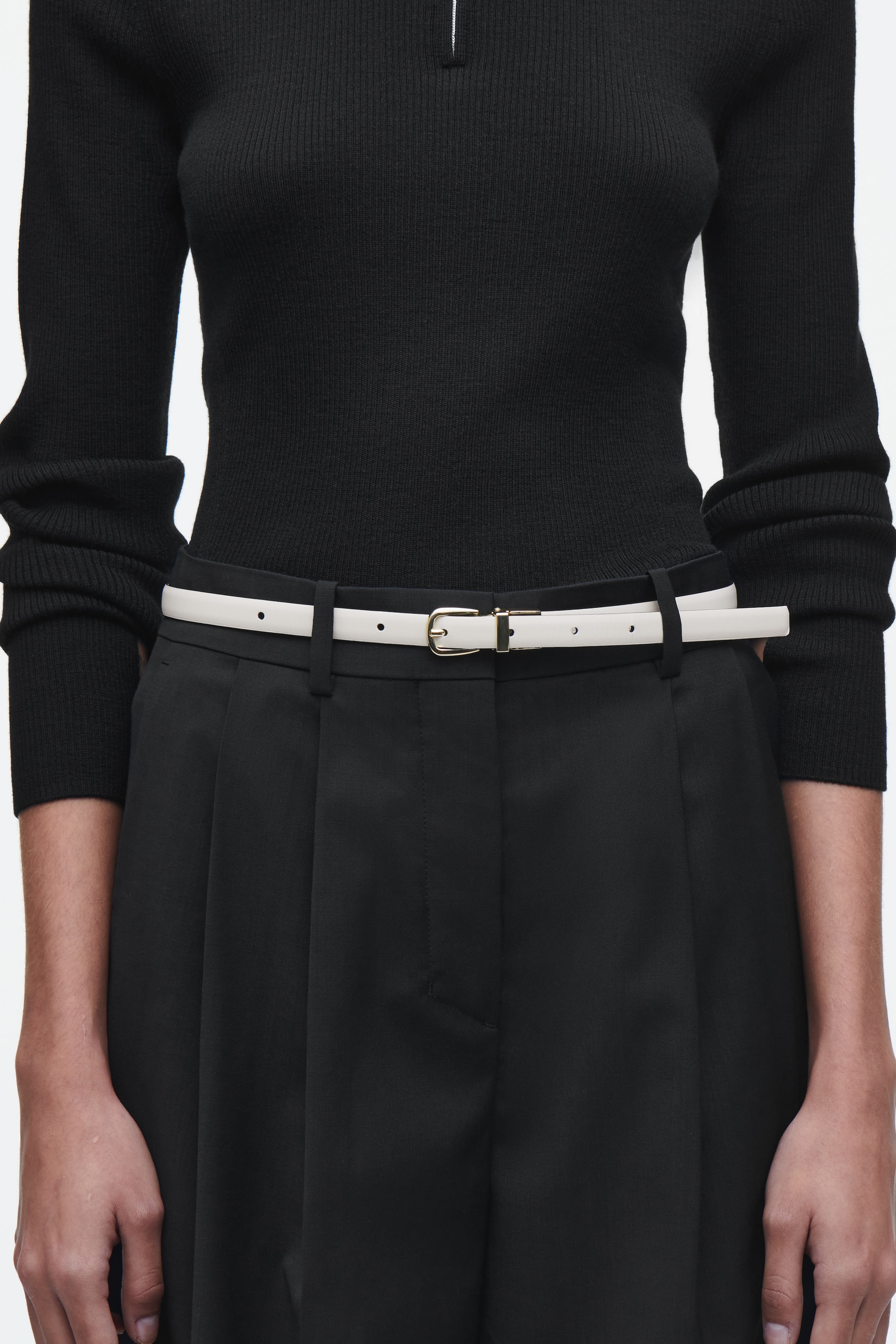 View larger image: REVERSIBLE SLIM LEATHER BELT - BLACK / ECRU - Ladies | H&M GB 1