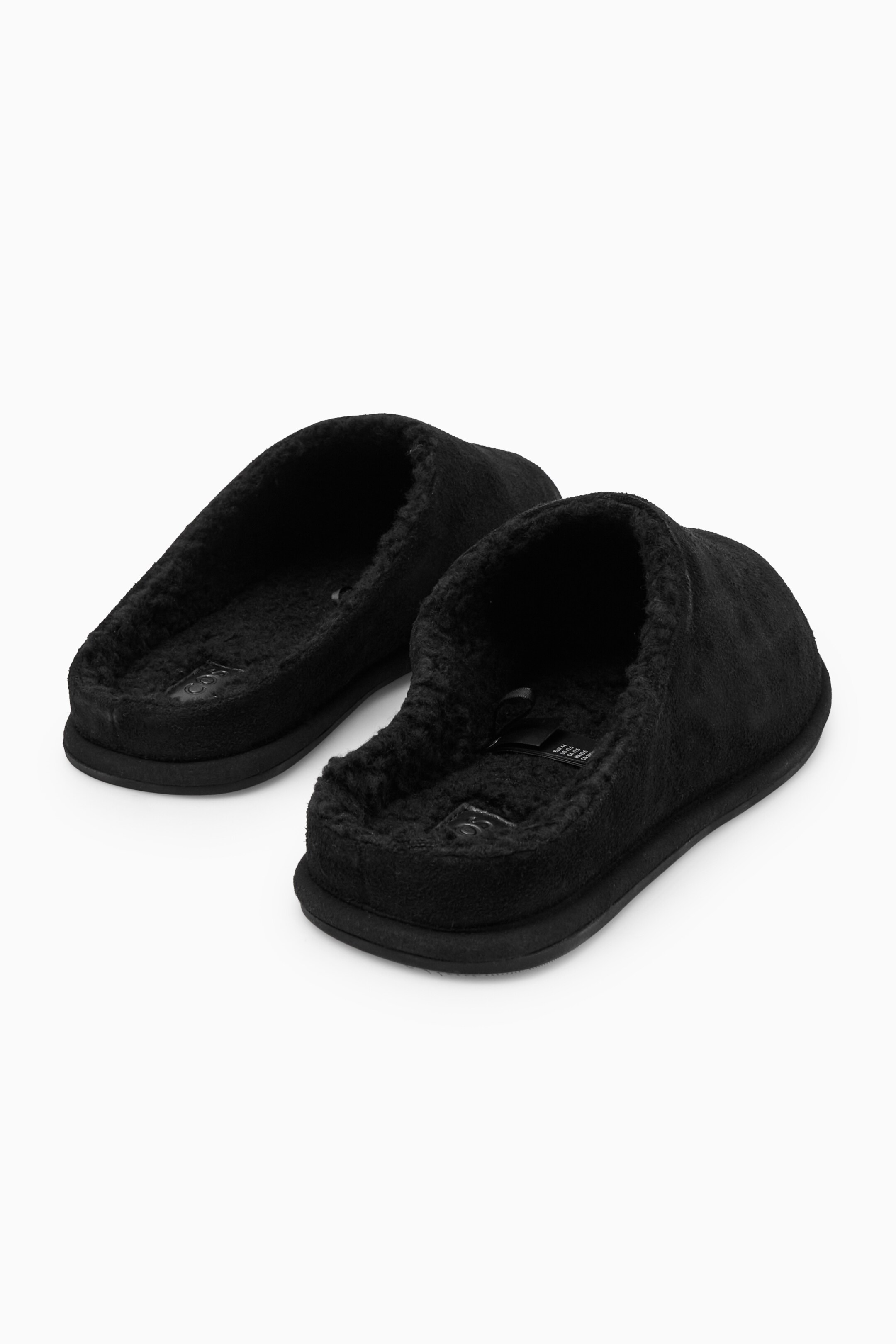 View larger image: FLEECE-LINED SUEDE SLIPPERS - BLACK - Men | H&M GB 3
