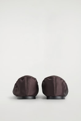 SATIN BALLET FLATS — CHOCOLATE 2