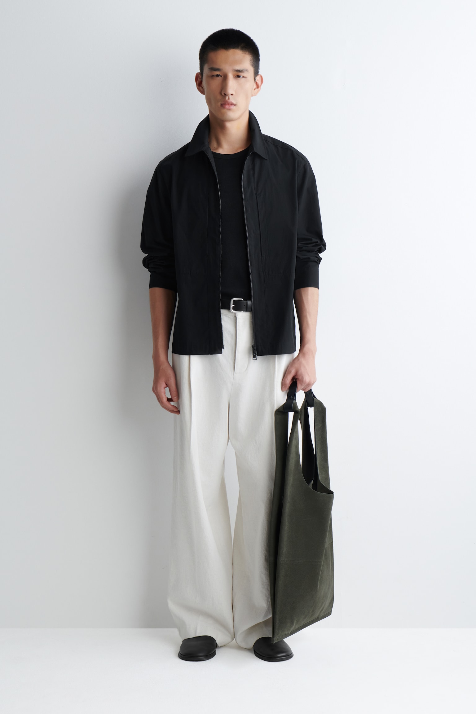 TOTE BAG SLOUCHY - DAIM - GRIS/CHOCOLAT/BLEU MARINE