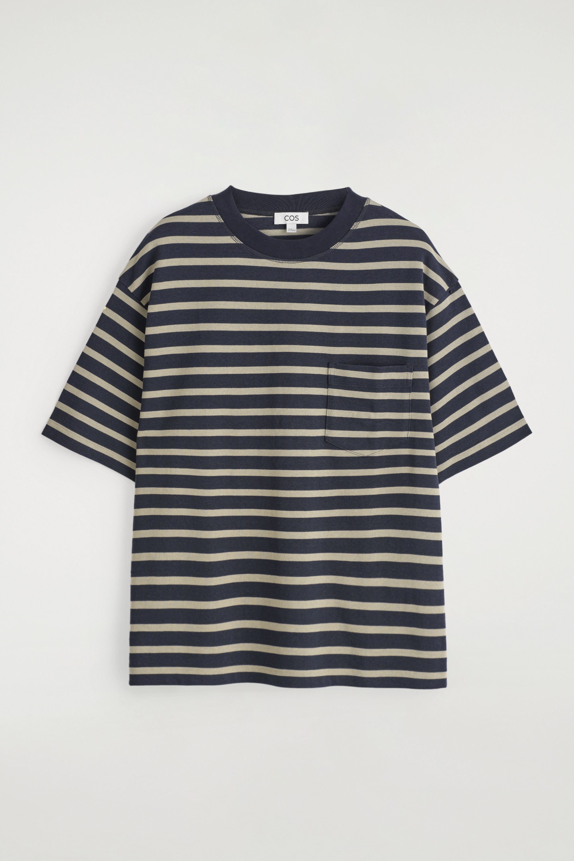 T-SHIRT OVERSIZE IN COTONE PESANTE - BLU NAVY / RIGHE/NERO/BIANCO/MARRONE / RIGHE