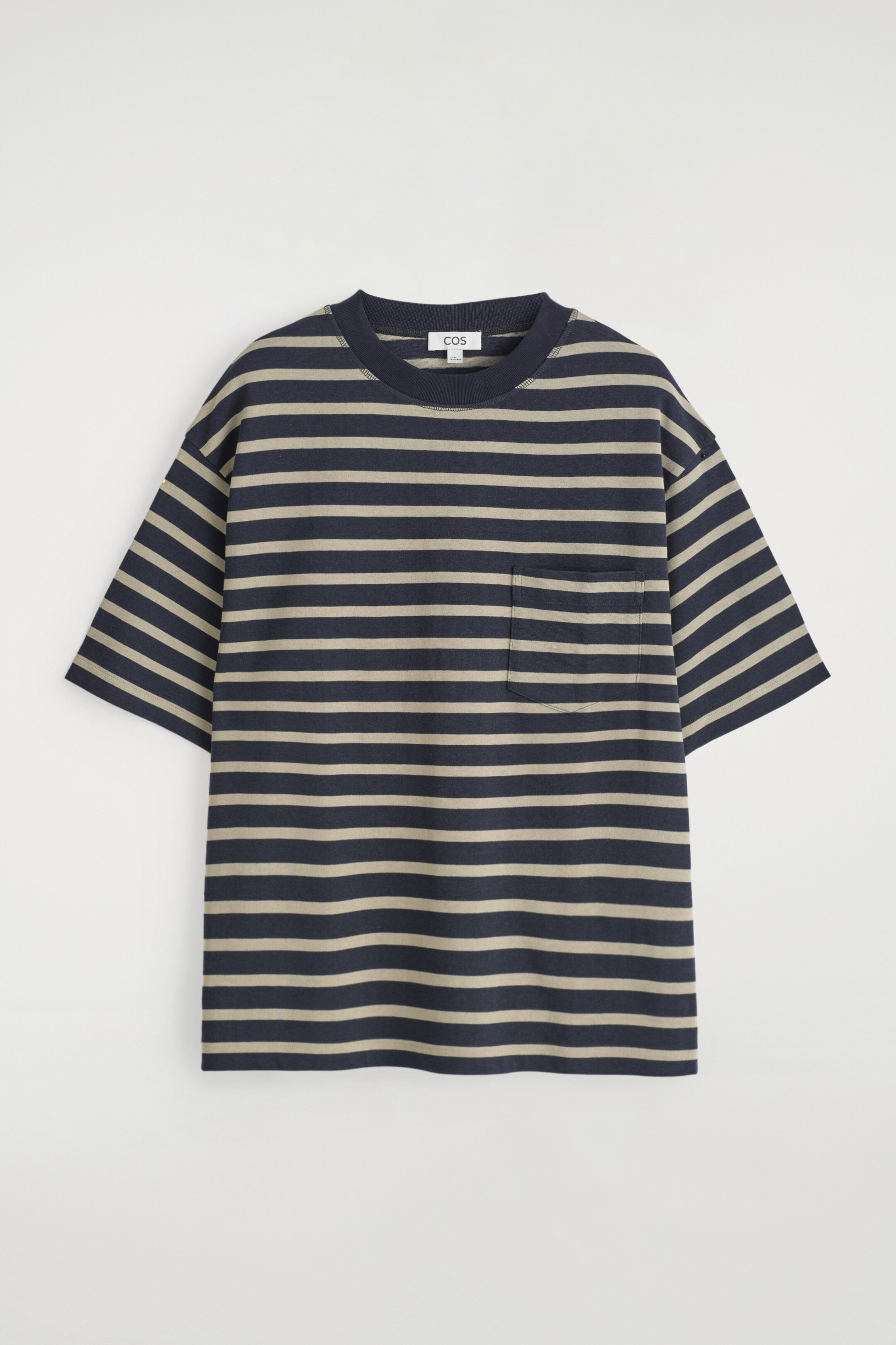 Agrandir l'image: T-SHIRT OVERSIZE EN COTON ÉPAIS - BLEU MARINE / RAYURES - HOMME | H&M CH 5