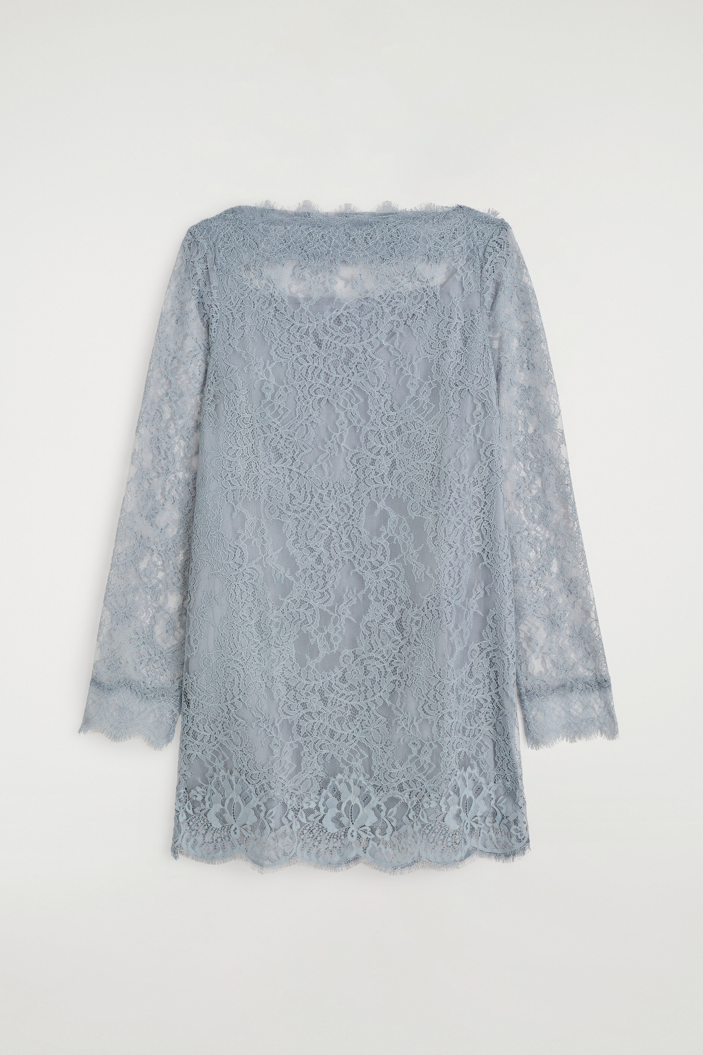 BOAT-NECK LACE MINI DRESS - LIGHT BLUE | COS US